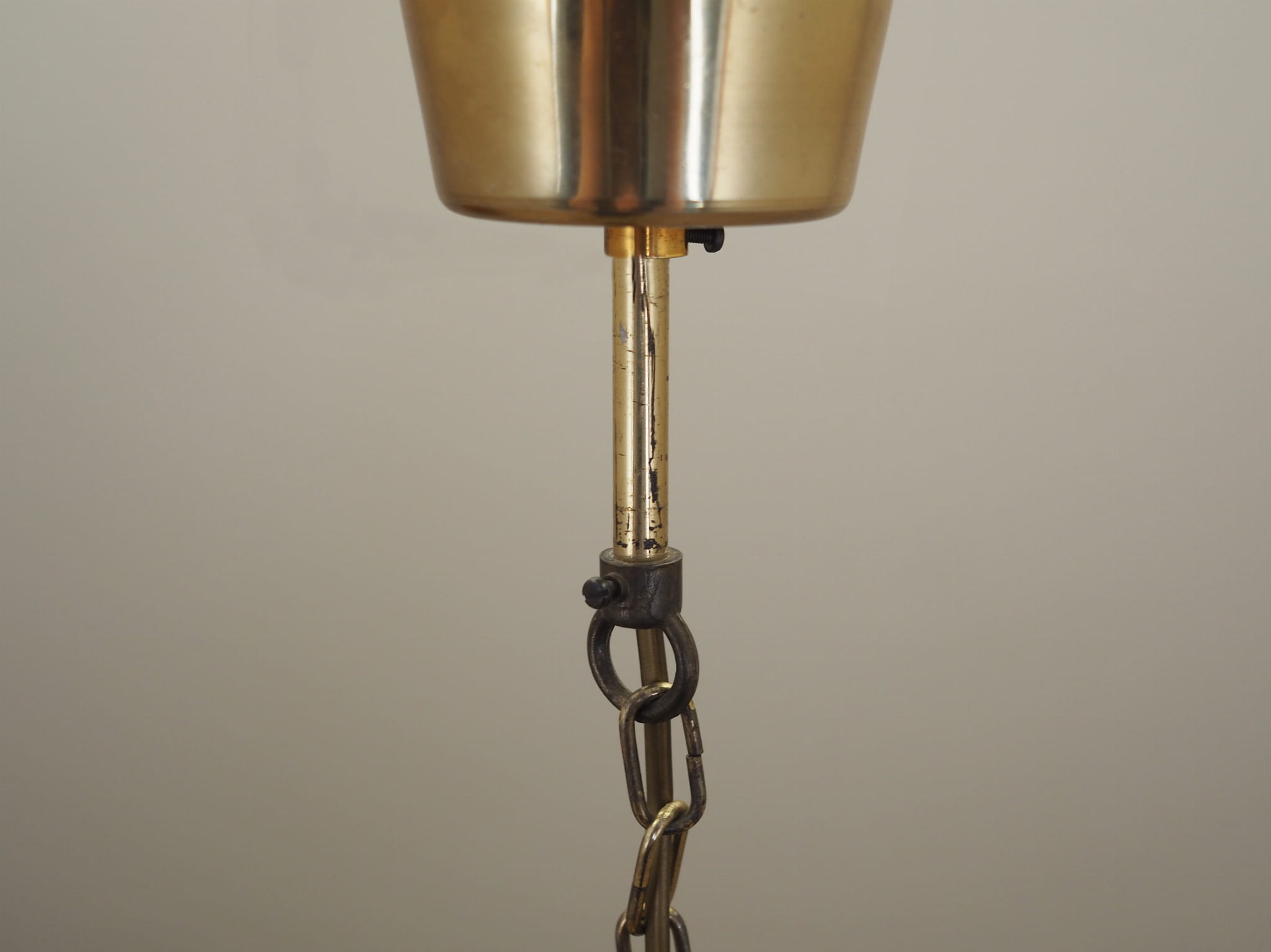 Pendelleuchte Glas Metall Gold 1960er Jahre