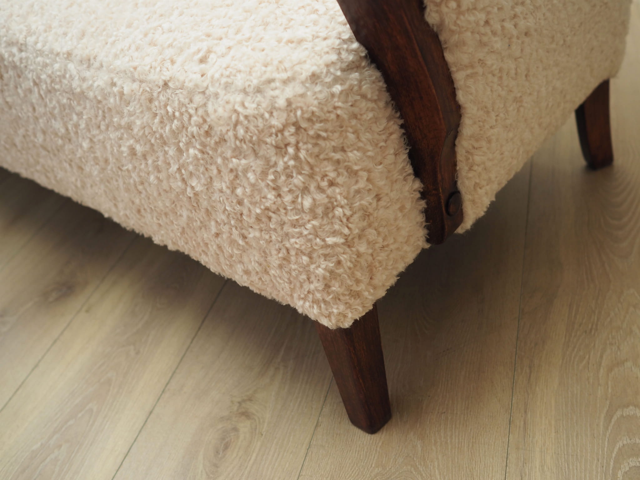 Vintage Sofa Beech wood Beige Fabric 1960s