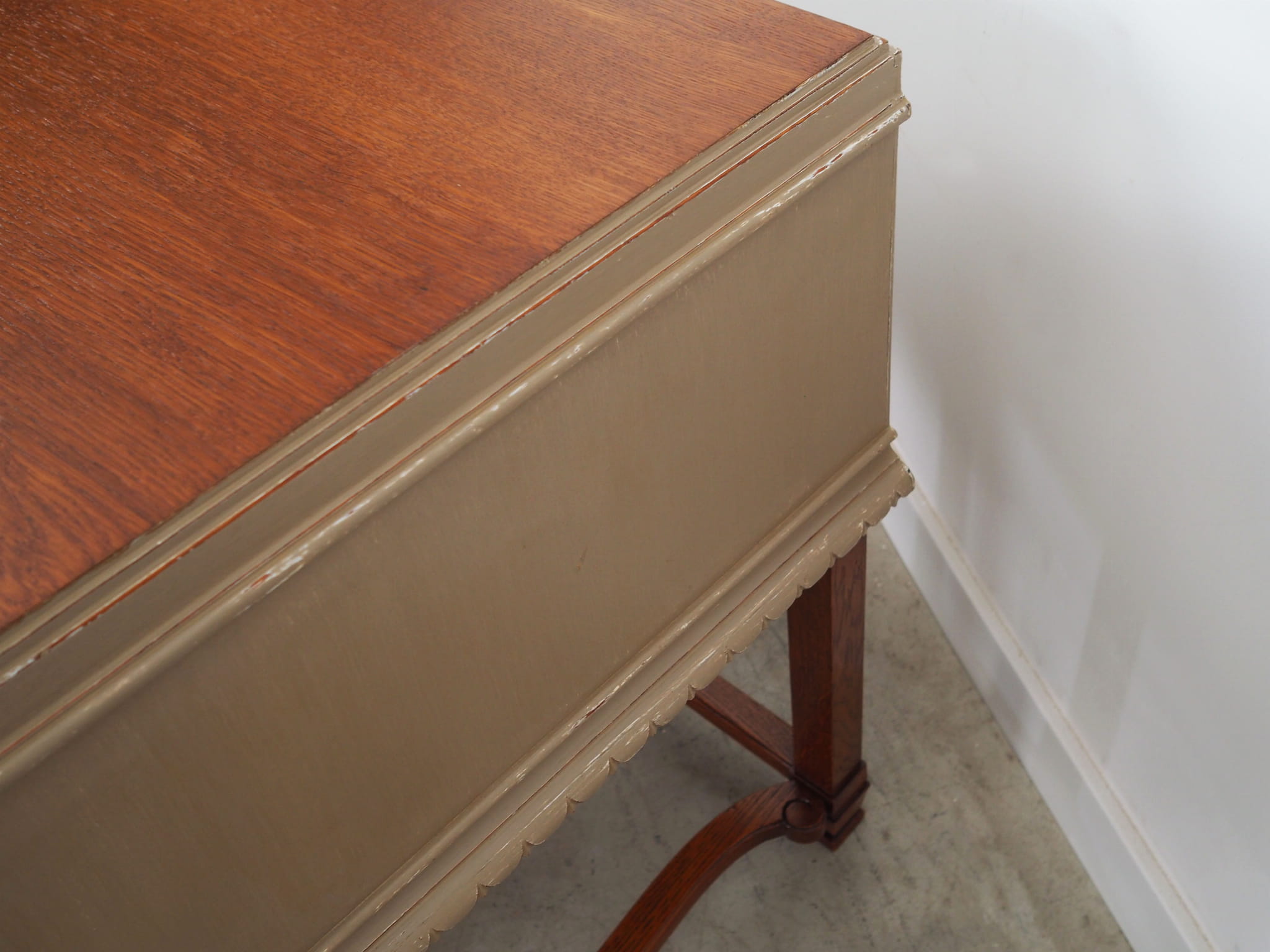 Vintage desk wood brown 1950s