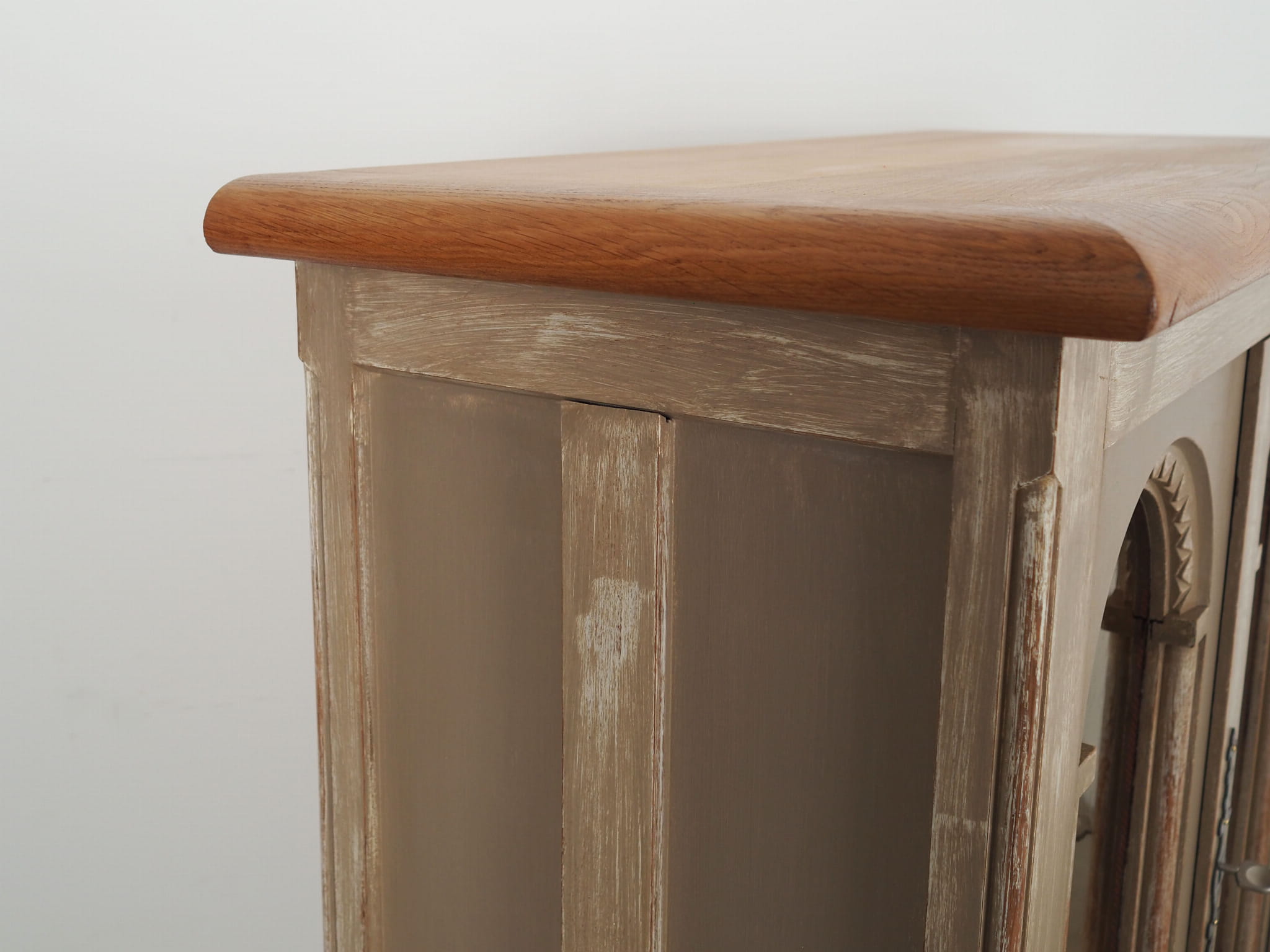 Vintage Display Cabinet Wood Grey 1960s 