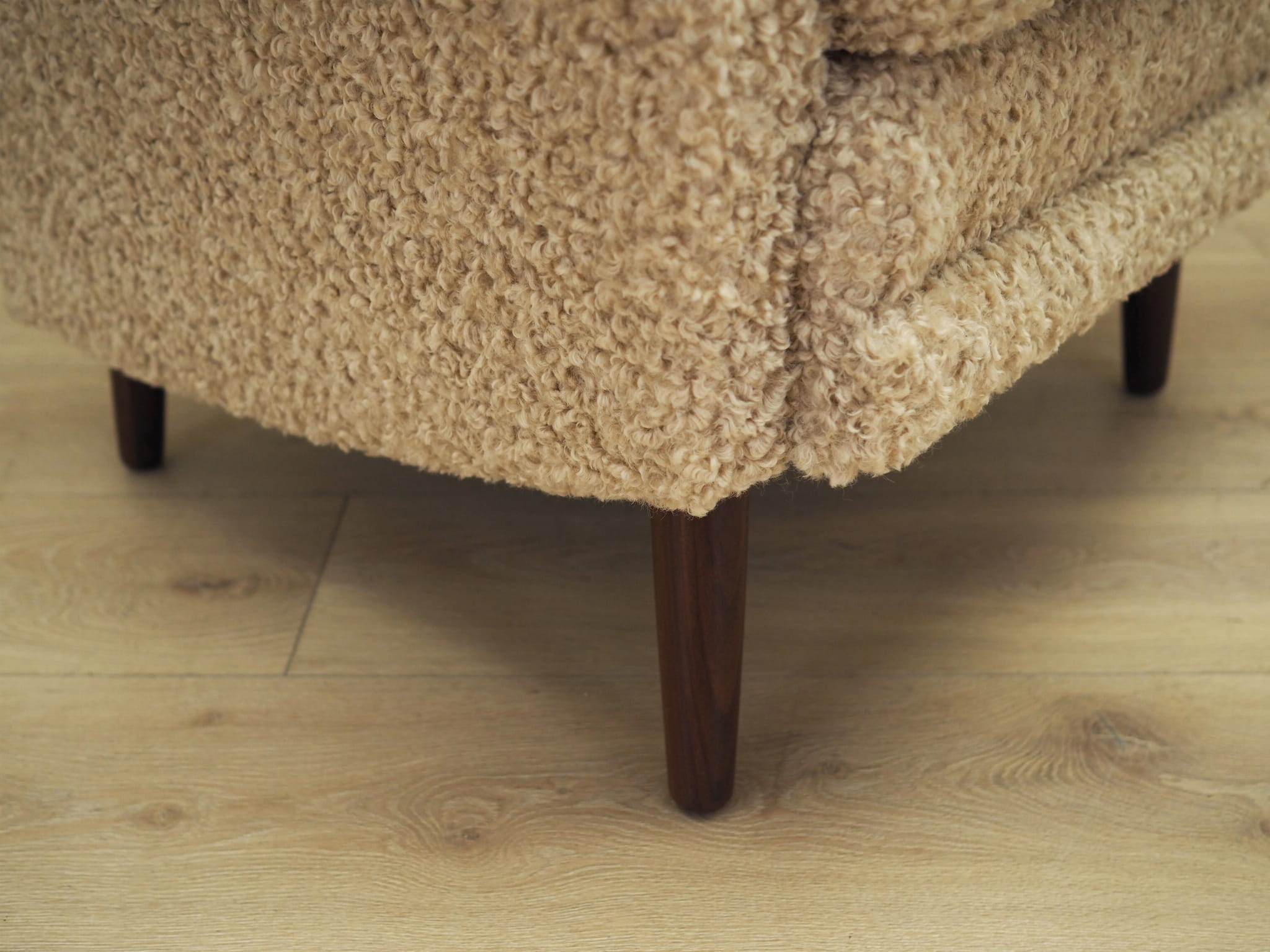 Vintage armchair textile wood beige 1970s