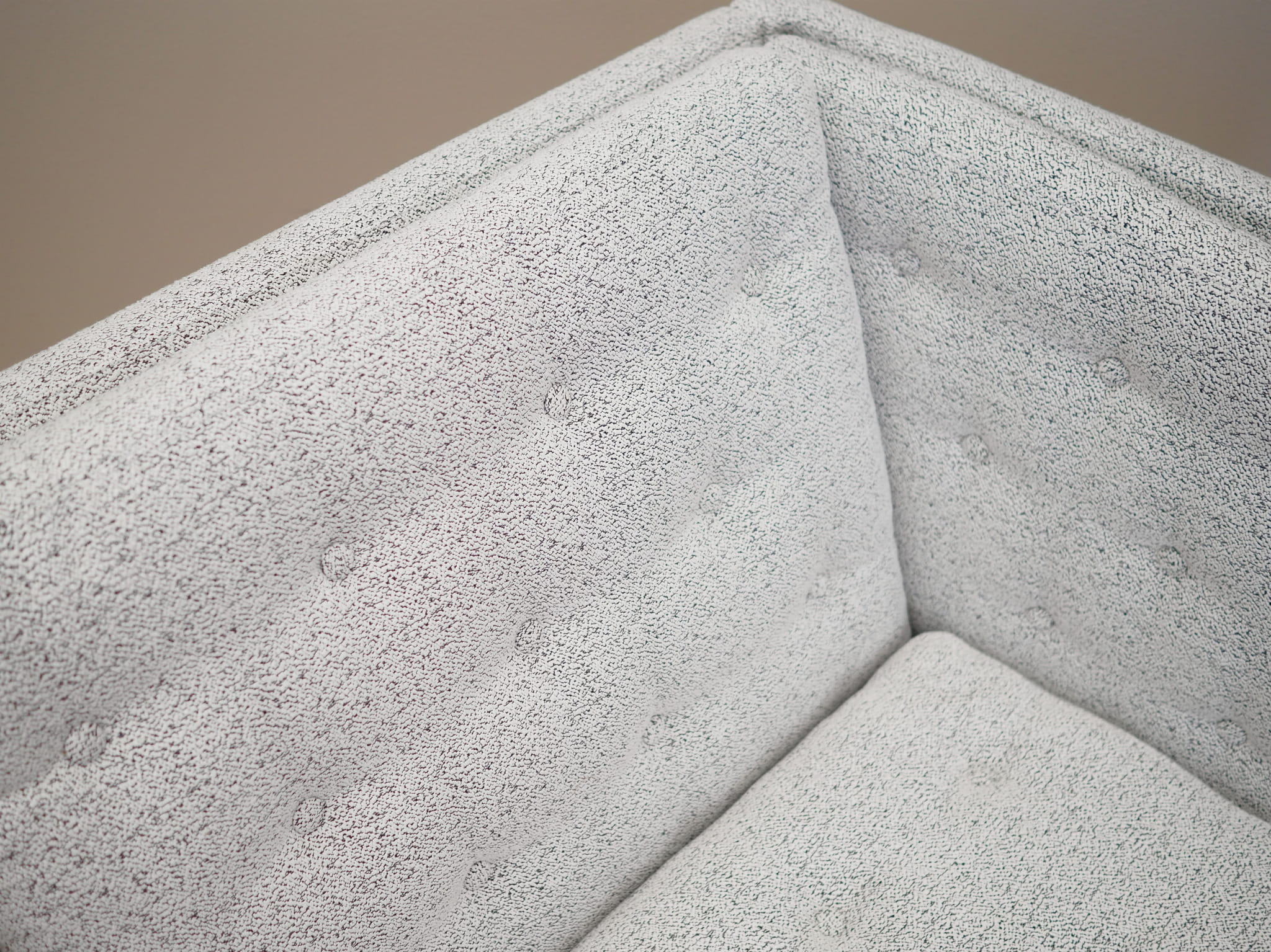 Vintage Sofa 3-Sitzer Eichenholz Textil Grau 1970er Jahre