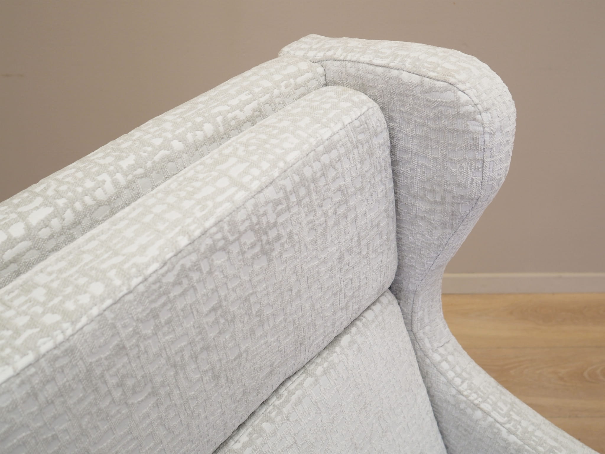 Vintage armchair textile wood grey 1960s
