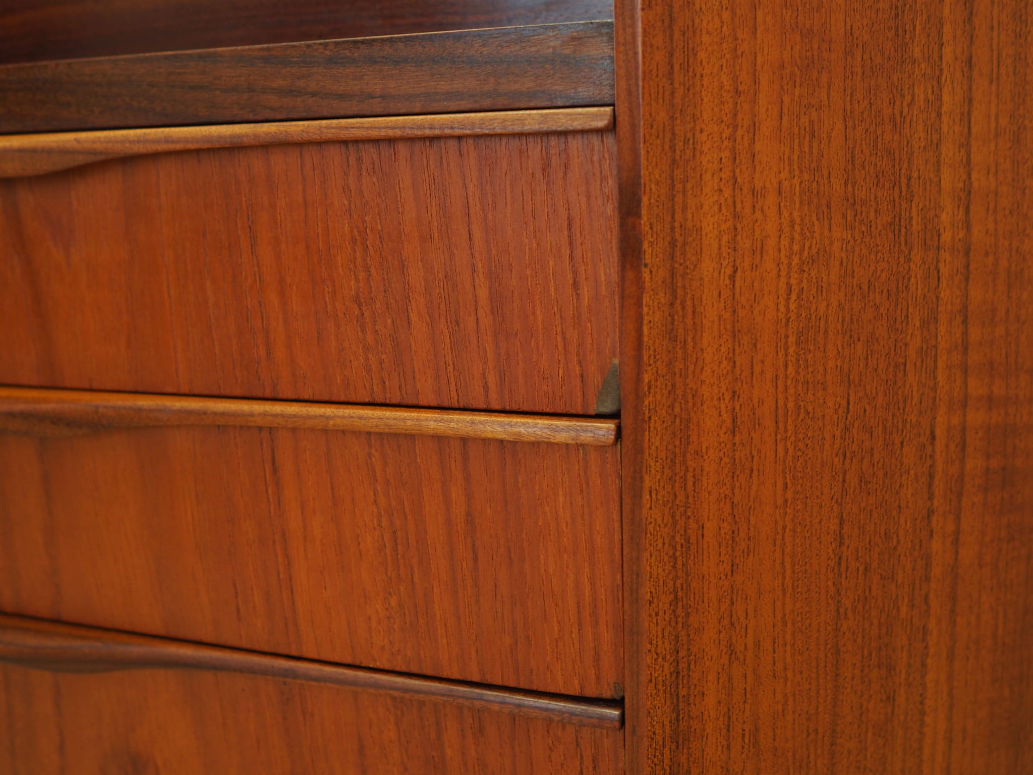 Vintage corner cabinet teak brown 1970s