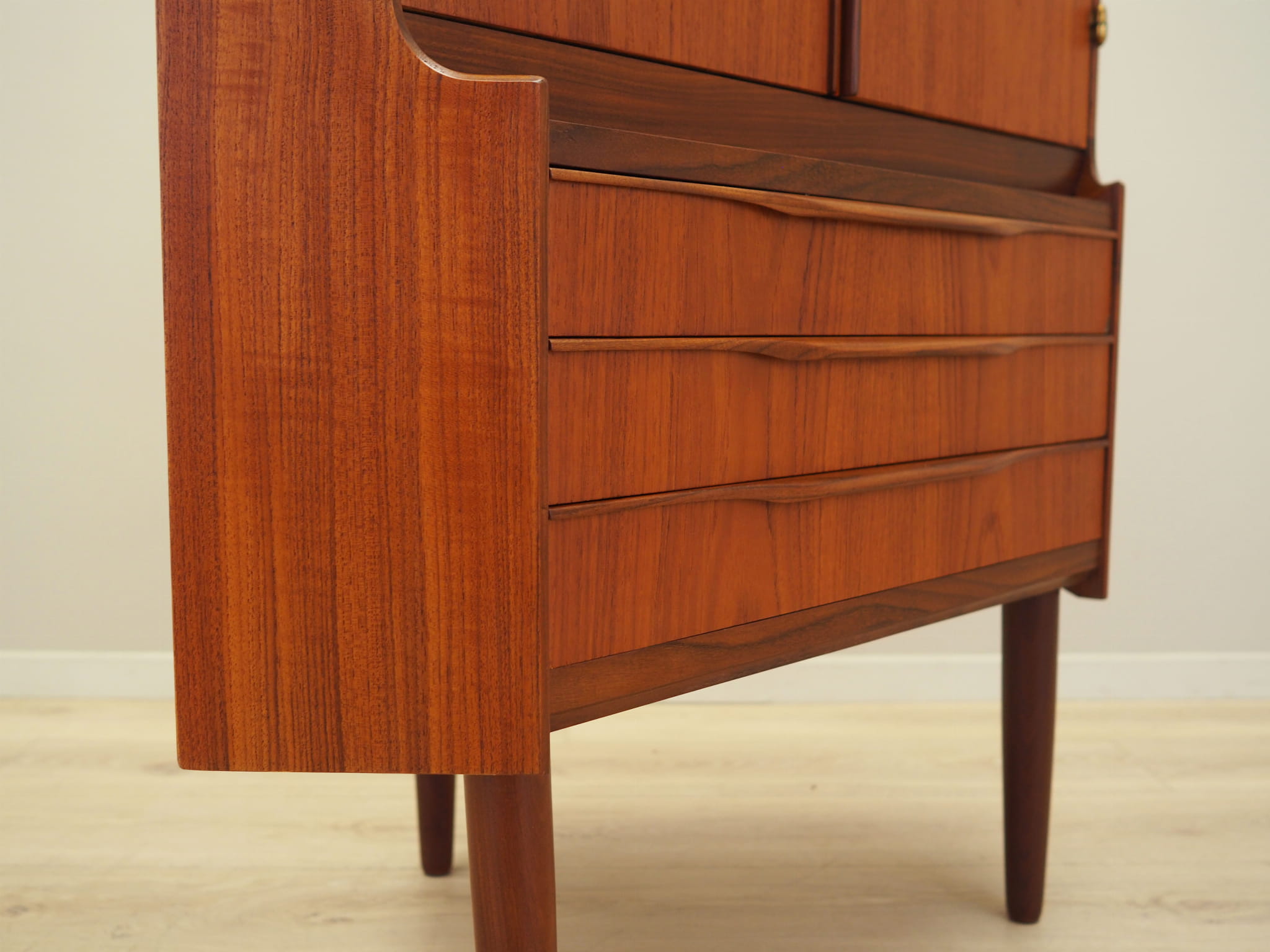Vintage corner cabinet teak brown 1970s