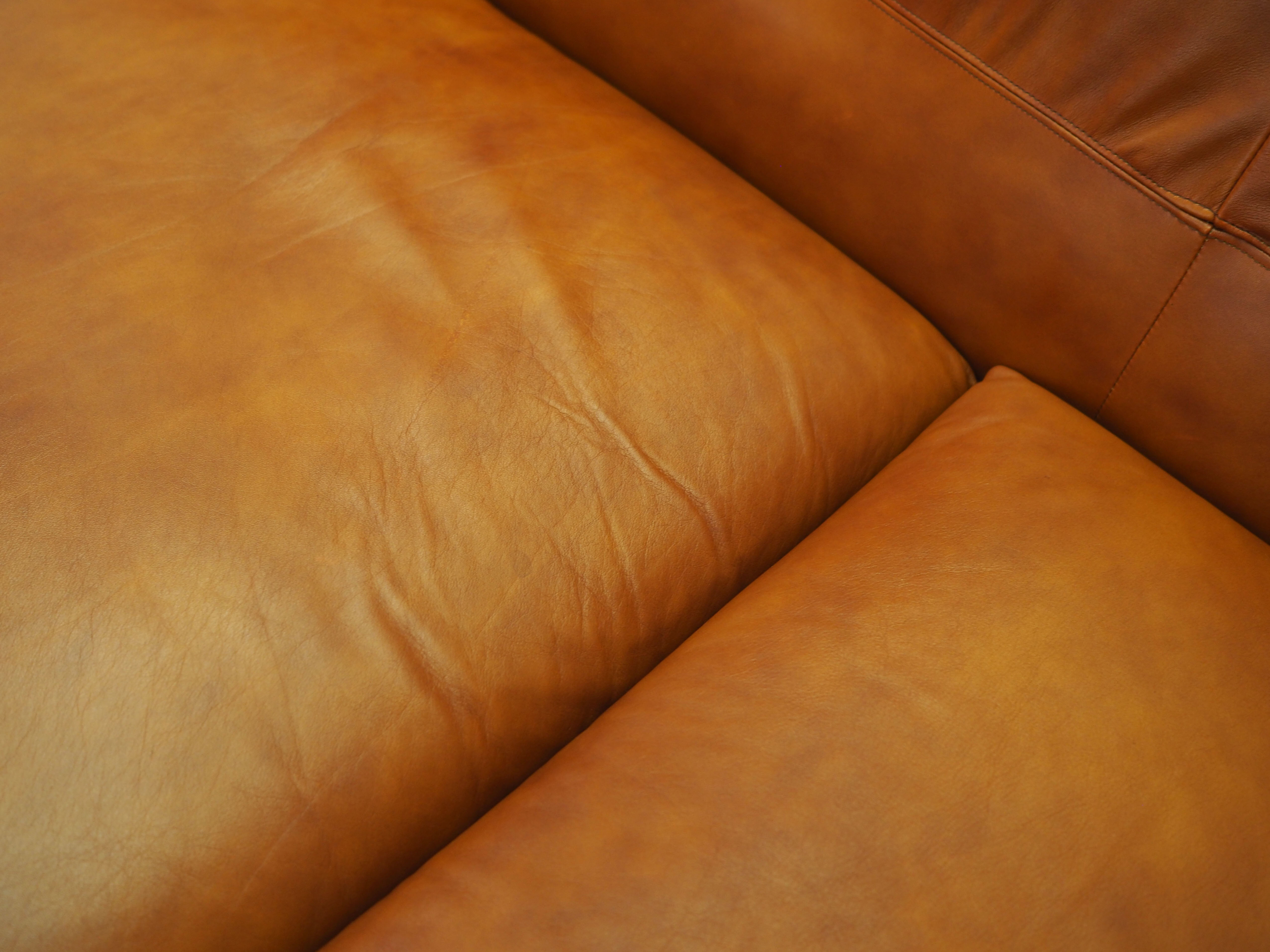 Sofa Leder Rot 1970er Jahre