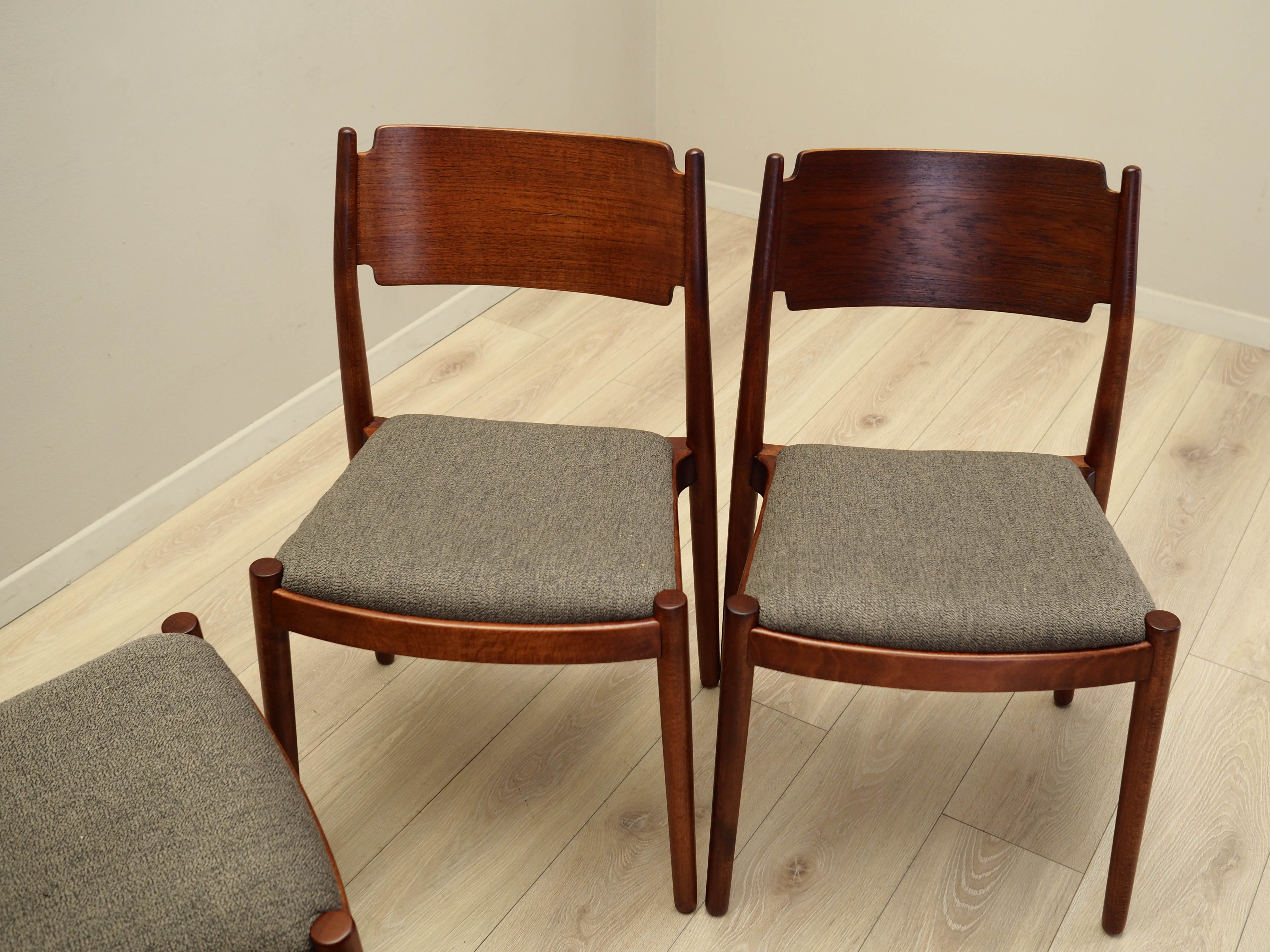 4x Chair-Set Wood Brown 1970s