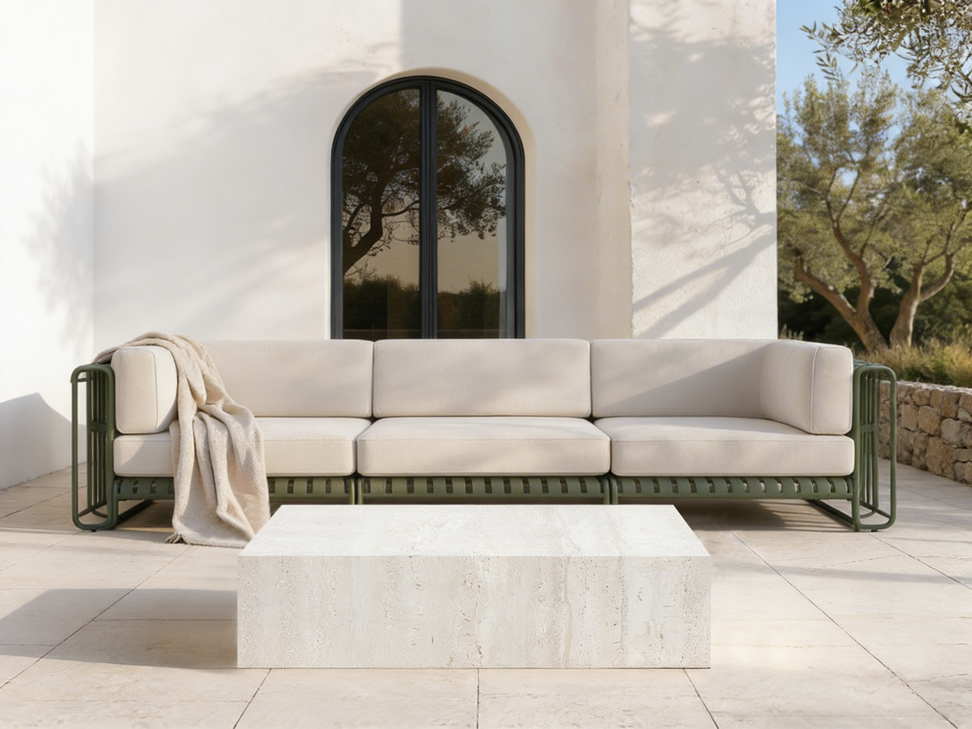 Coffee table Low Travertine Cream