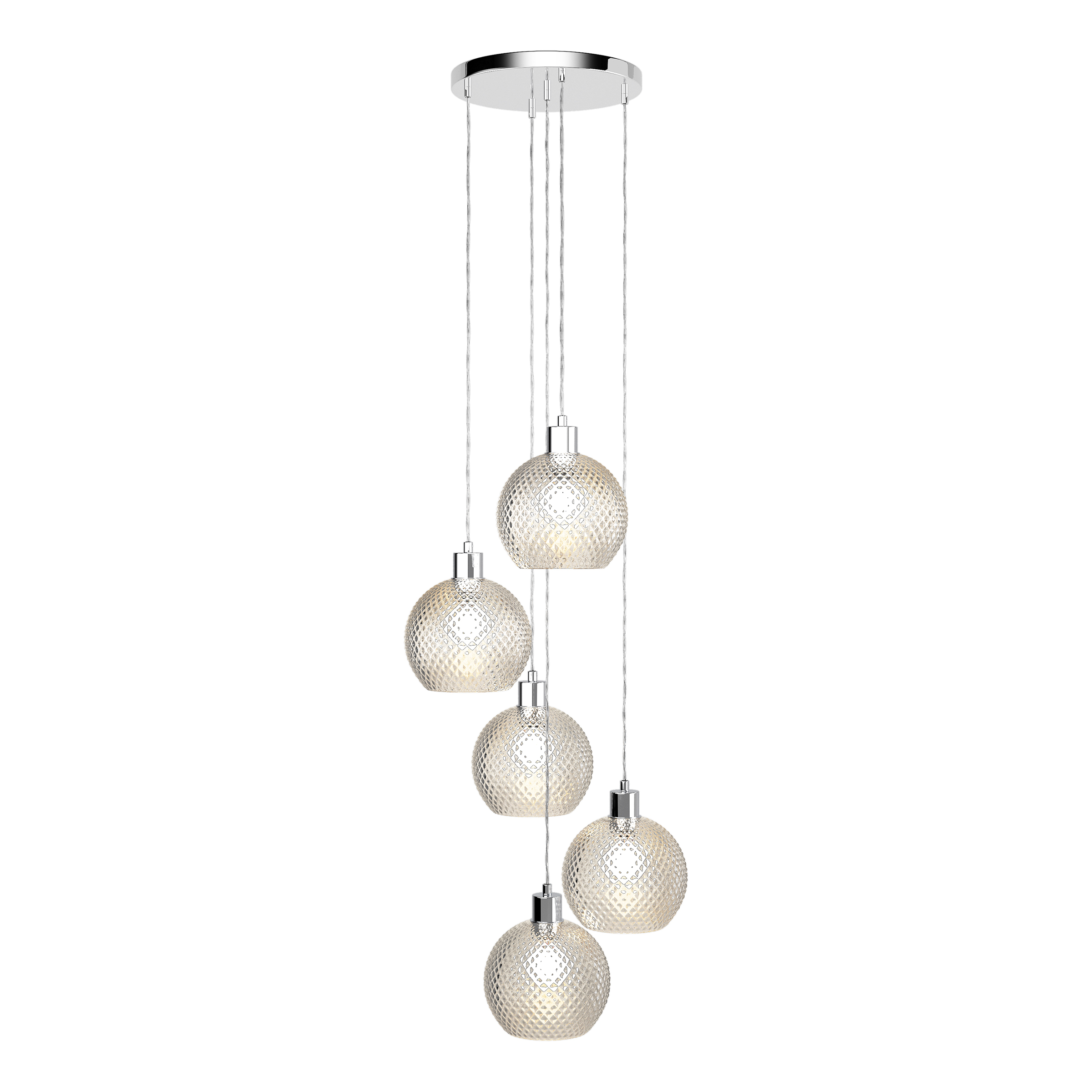 NADE pendant light 5-bulb glass iron