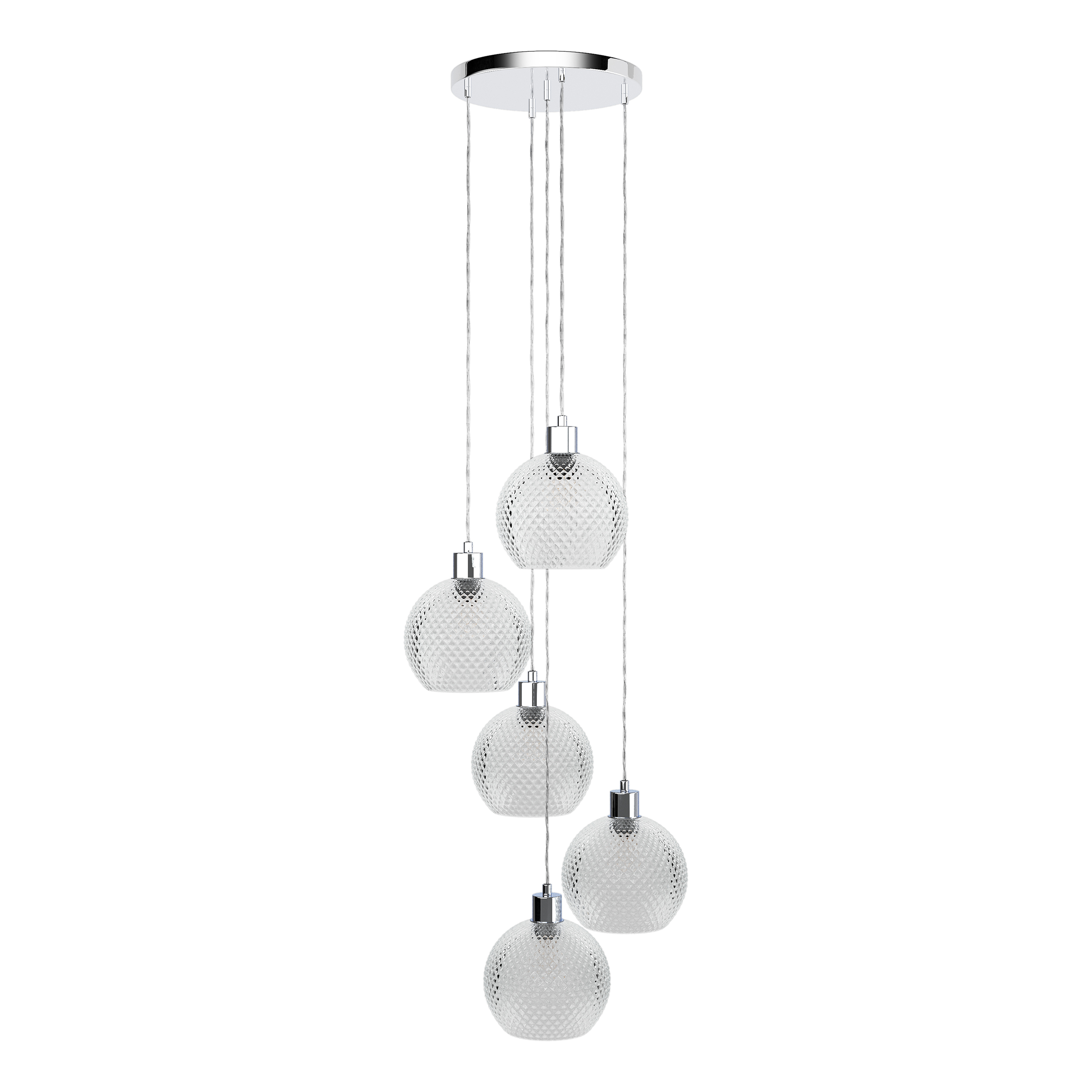 NADE pendant light 5-bulb glass iron