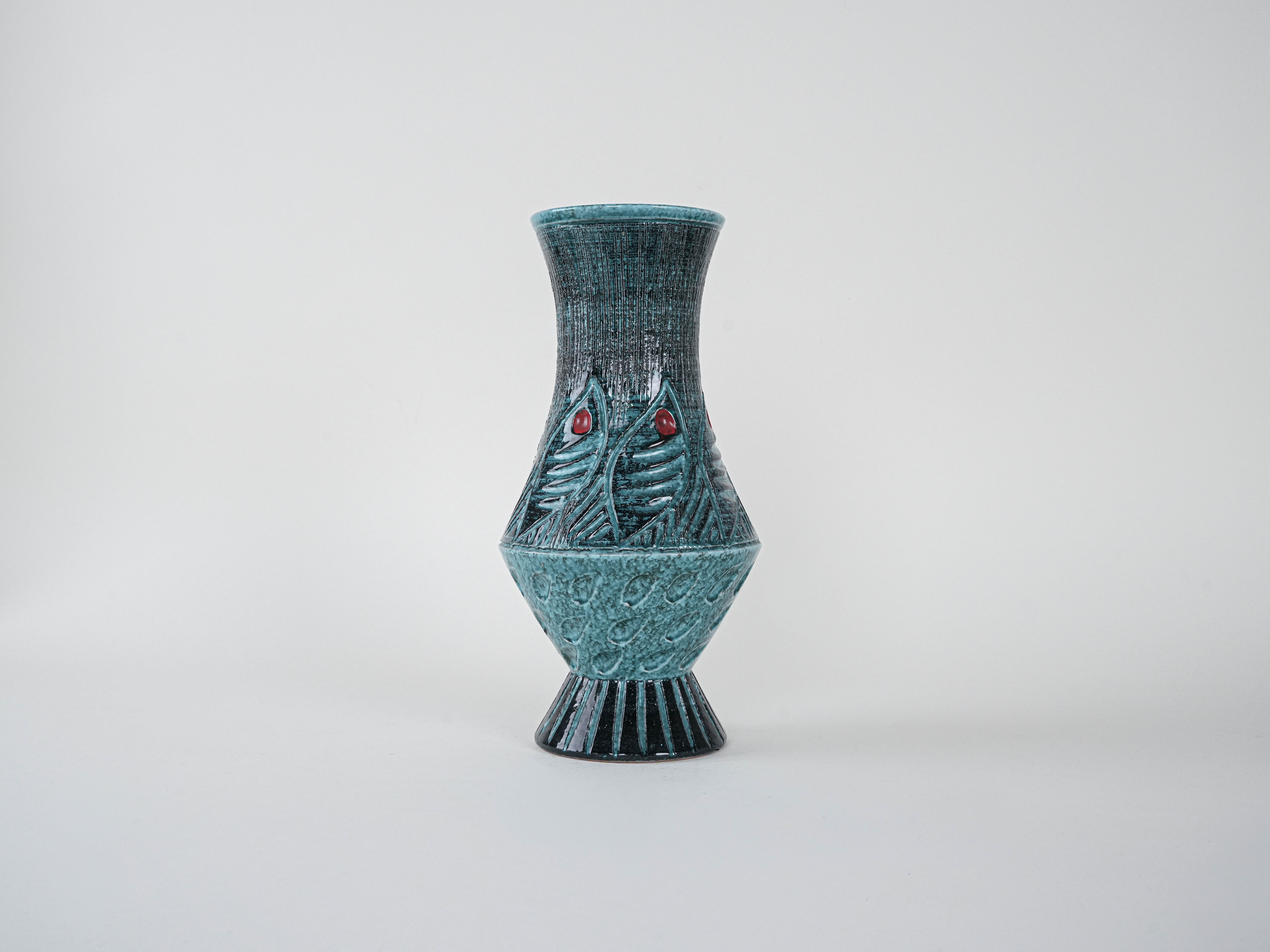 Keramikvase Fat Lava 1960er Jahre