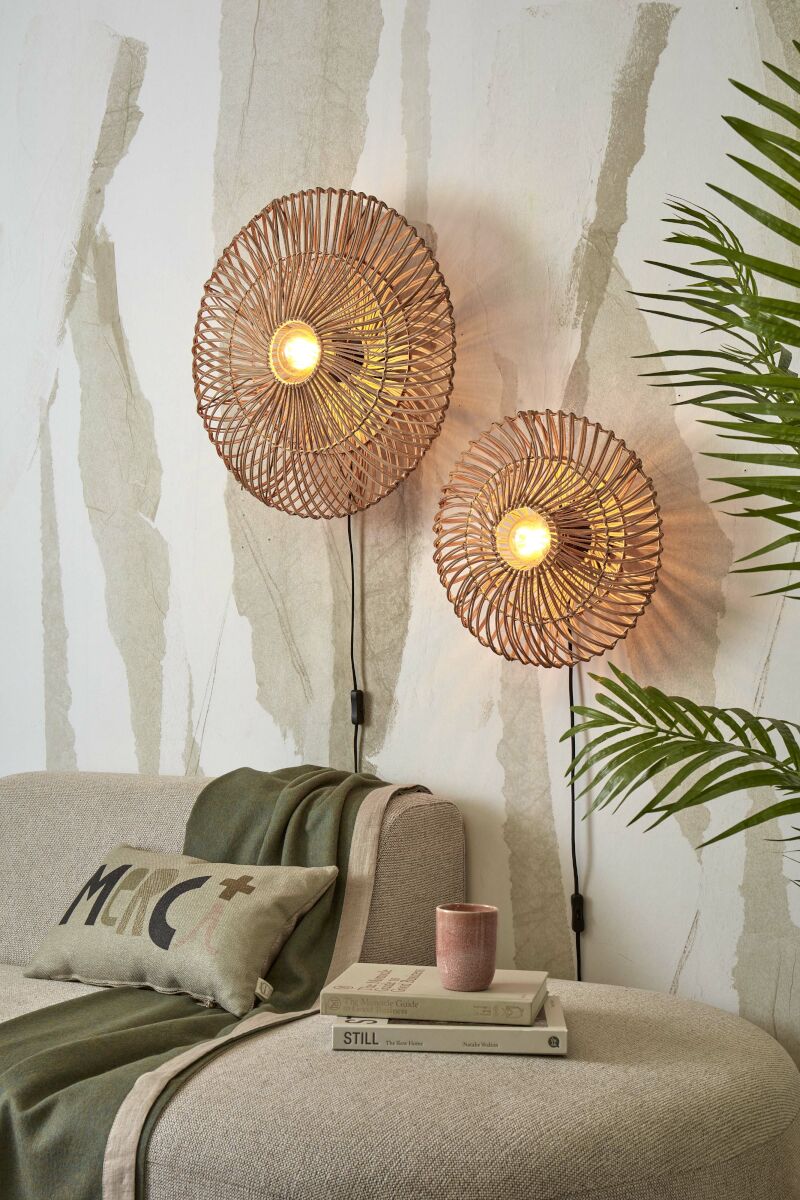 Zanzibar Wandleuchte Rattan Beige