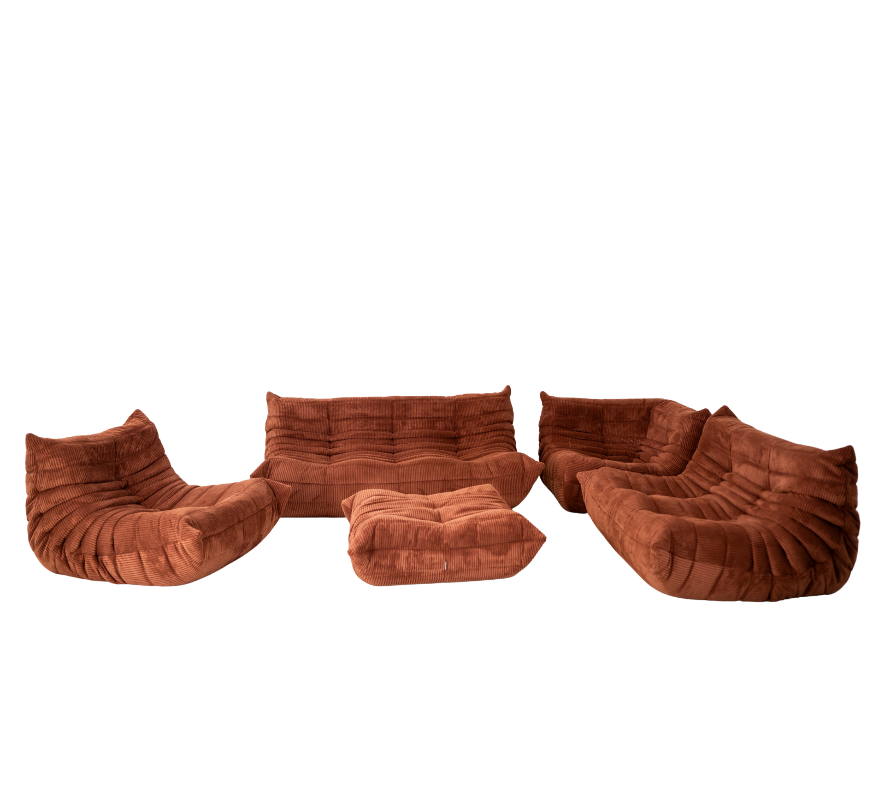 Togo Lounge-Set 5-teilig Cord Umber