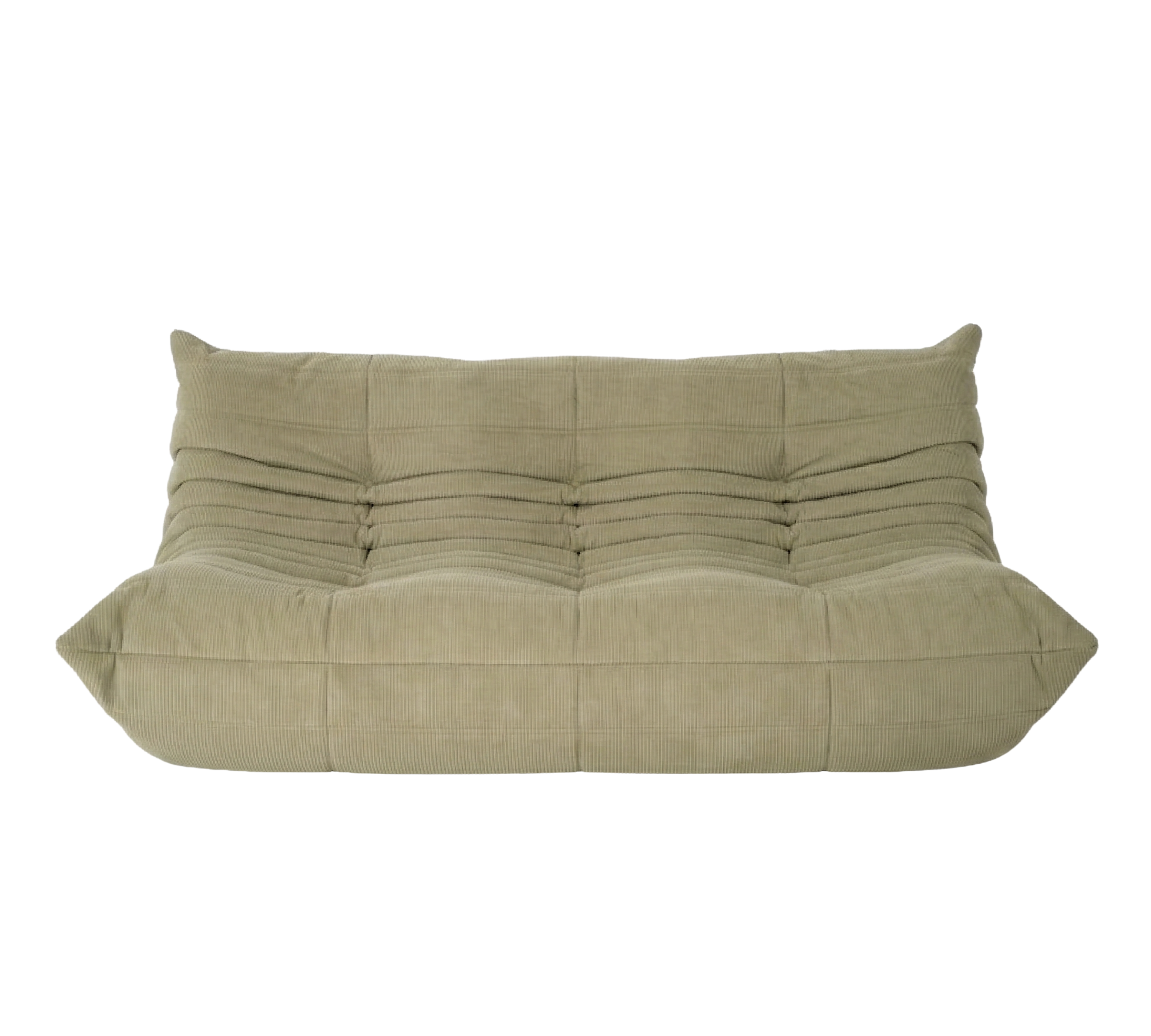 Togo Sofa 3-Sitzer Cord Salbeigrün