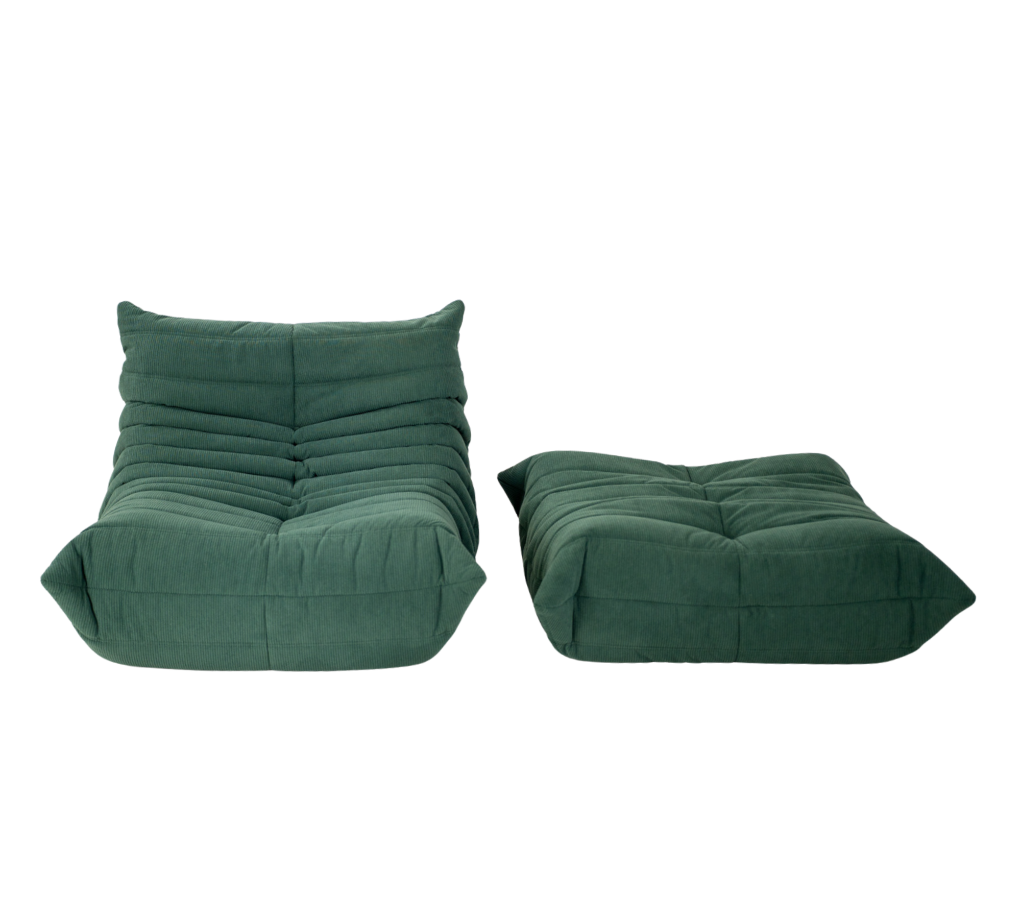 Togo Sessel und Ottoman Set Cord Tannengrün