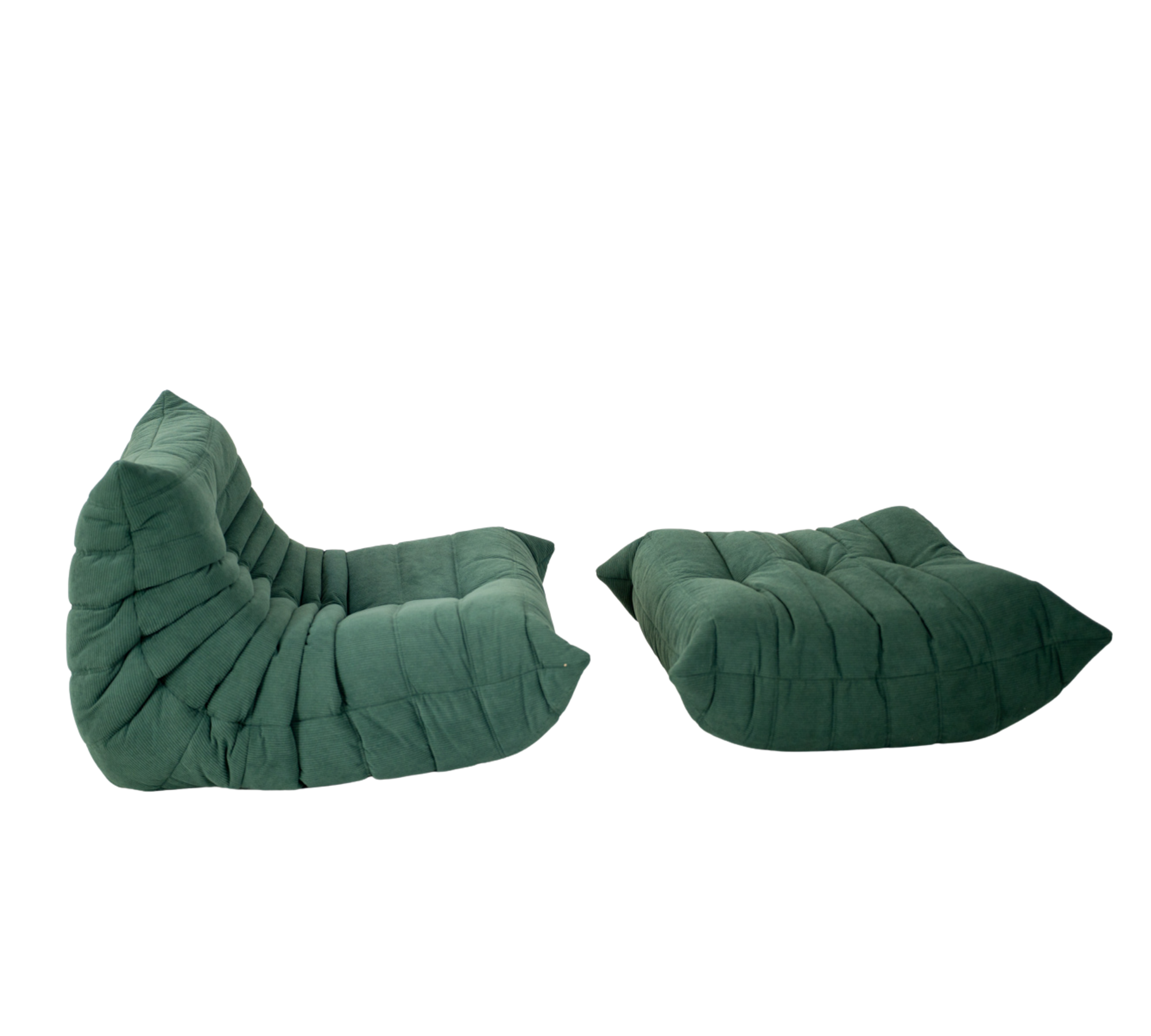 Togo Armchair and Ottoman Set Cord Sand Brown