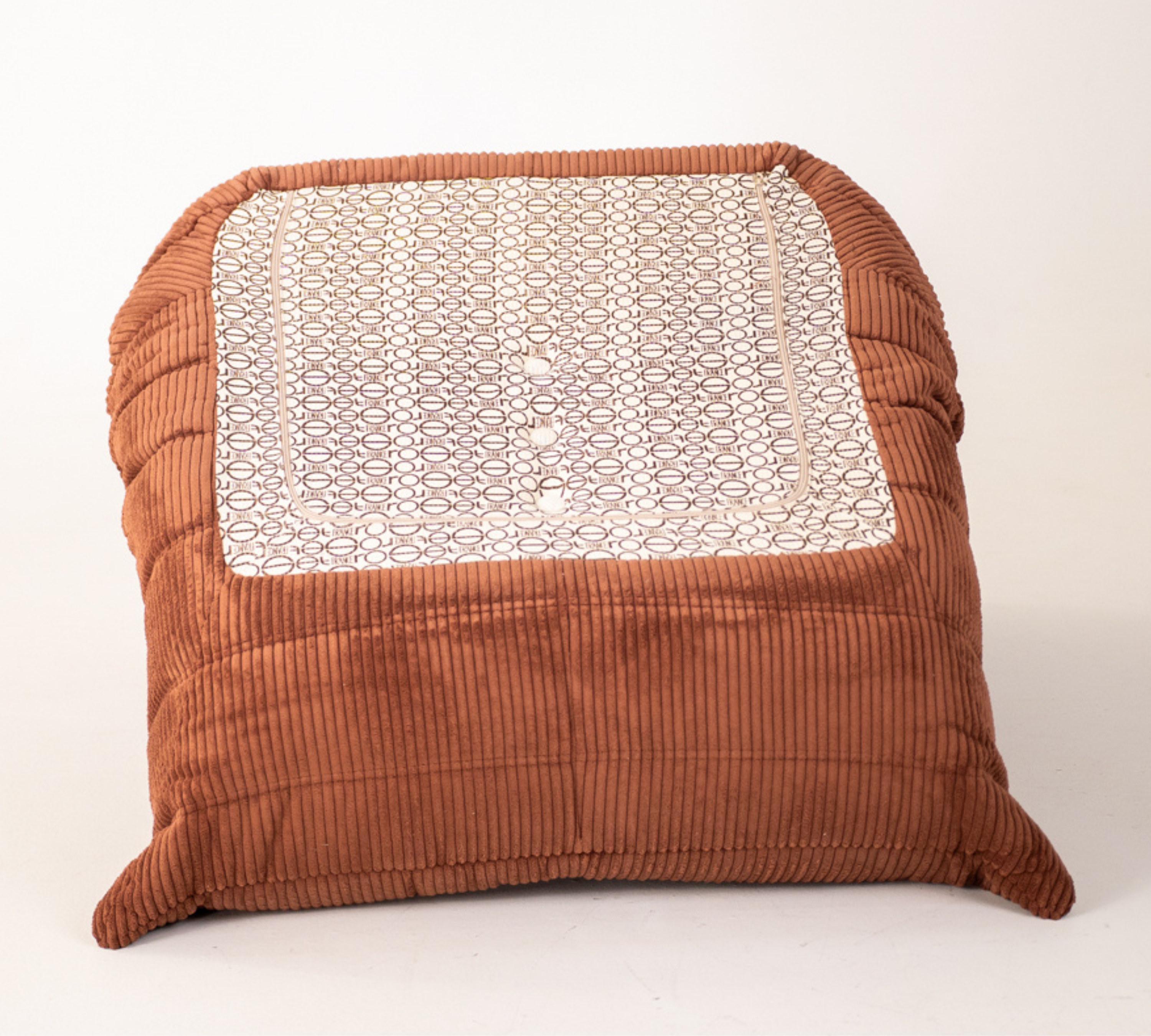 Togo Armchair and Ottoman Set Cord Sand Brown
