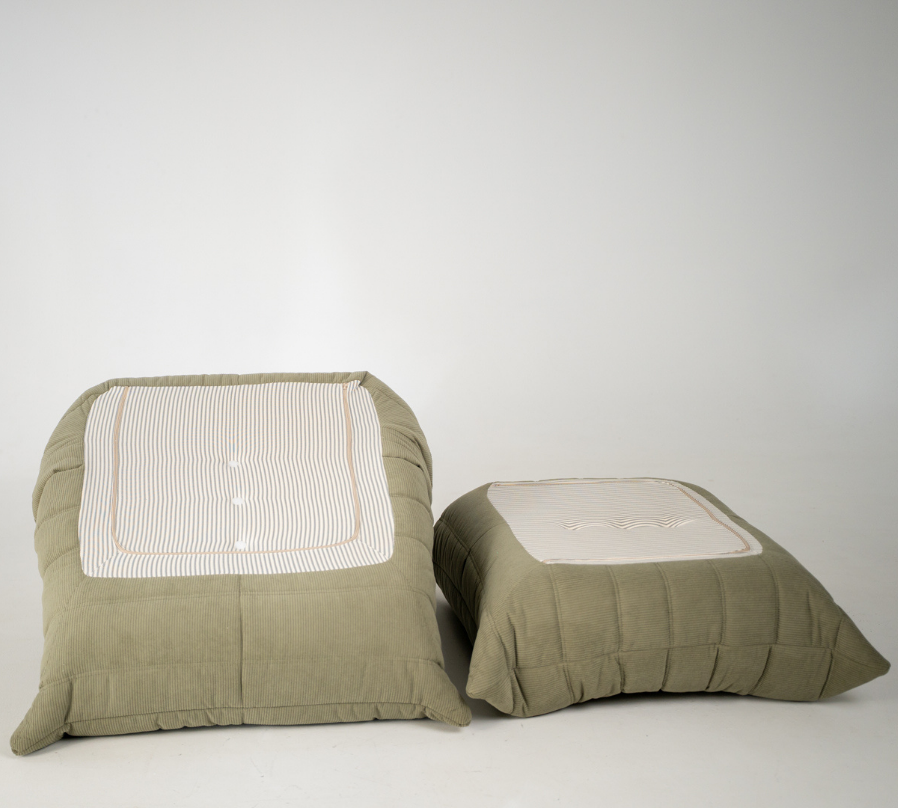 Togo Armchair and Ottoman Set Cord Sand Brown
