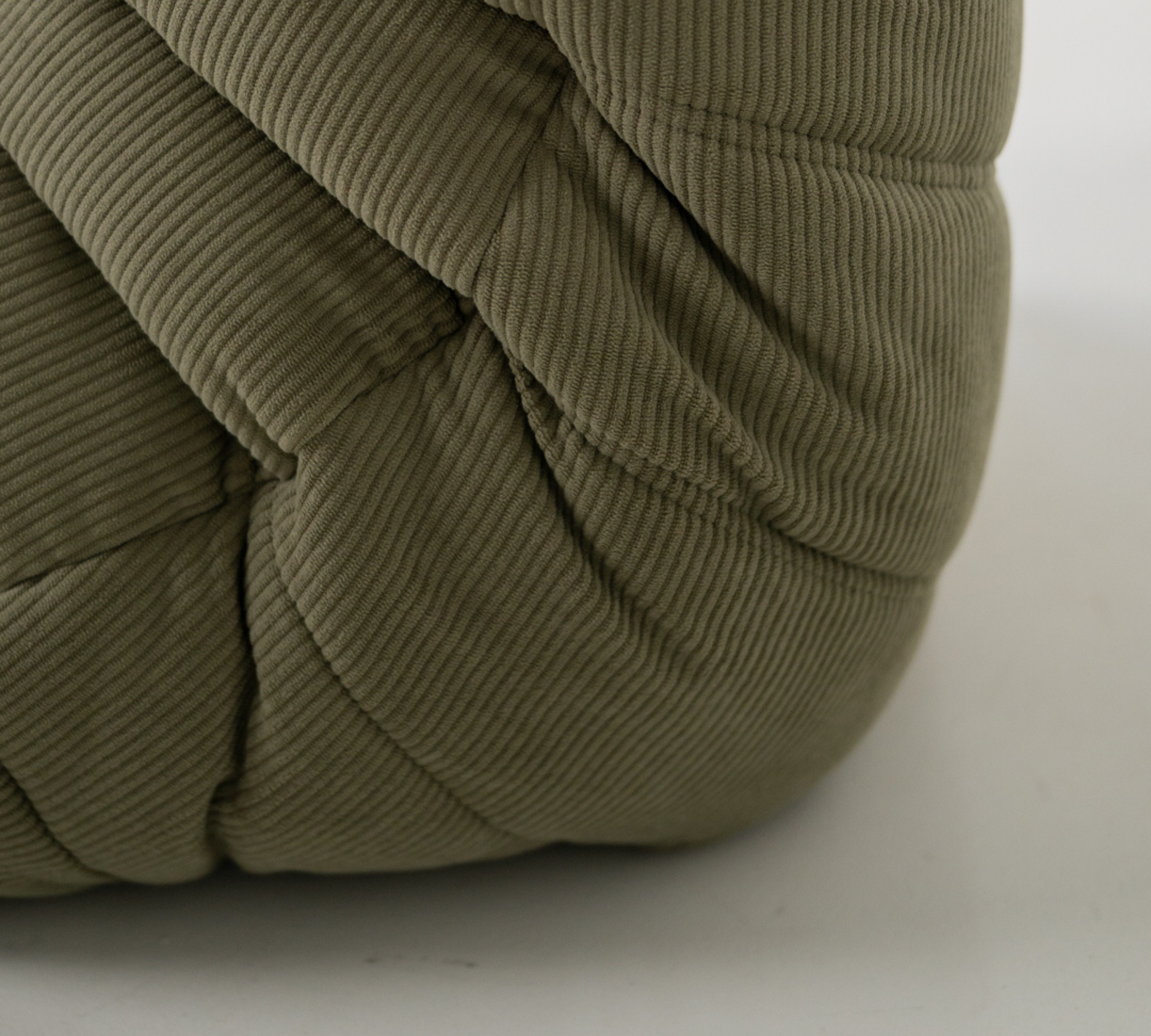 Togo Armchair and Ottoman Set Cord Sand Brown
