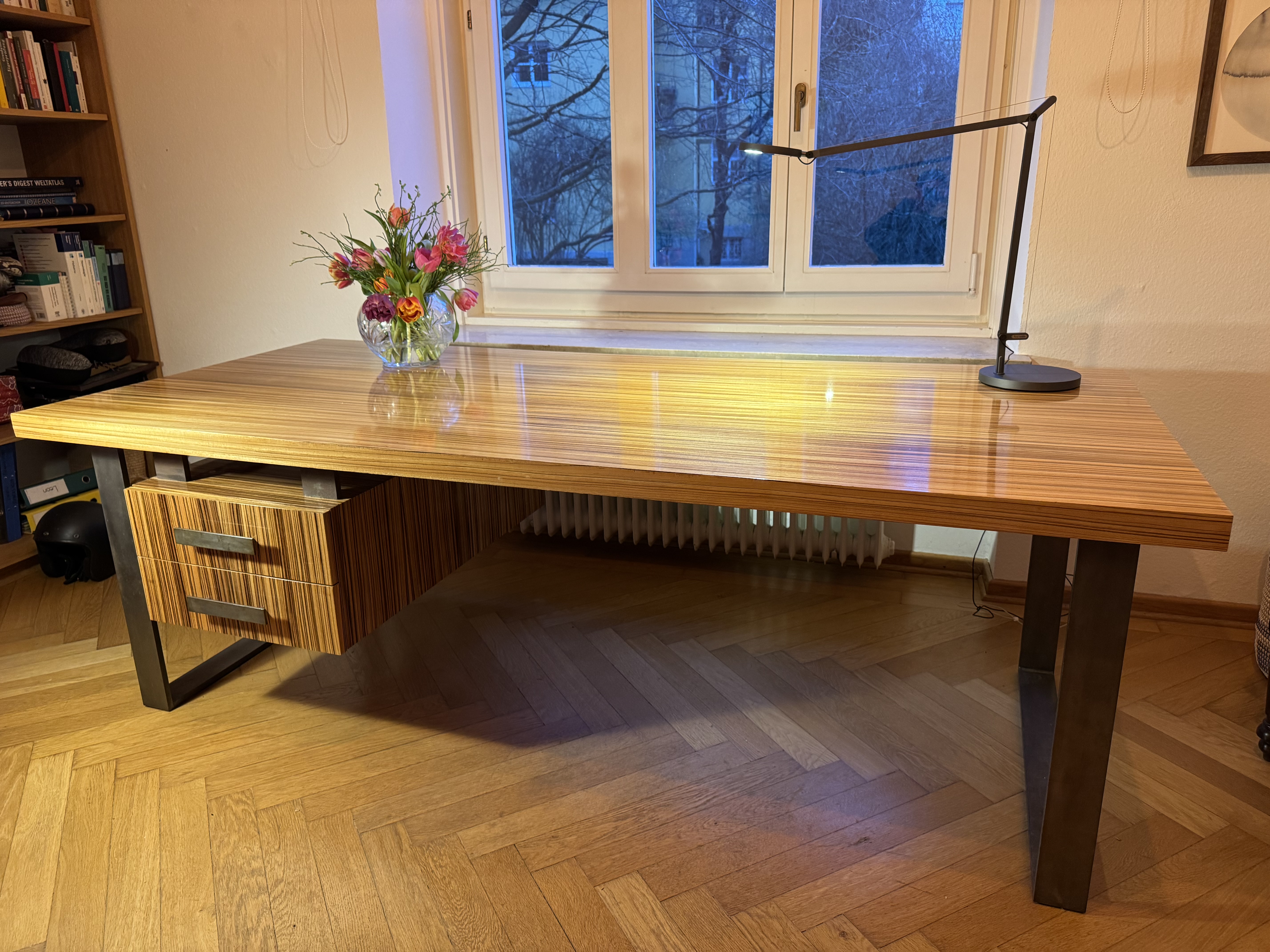 Schreibtisch Zebraholz Optik