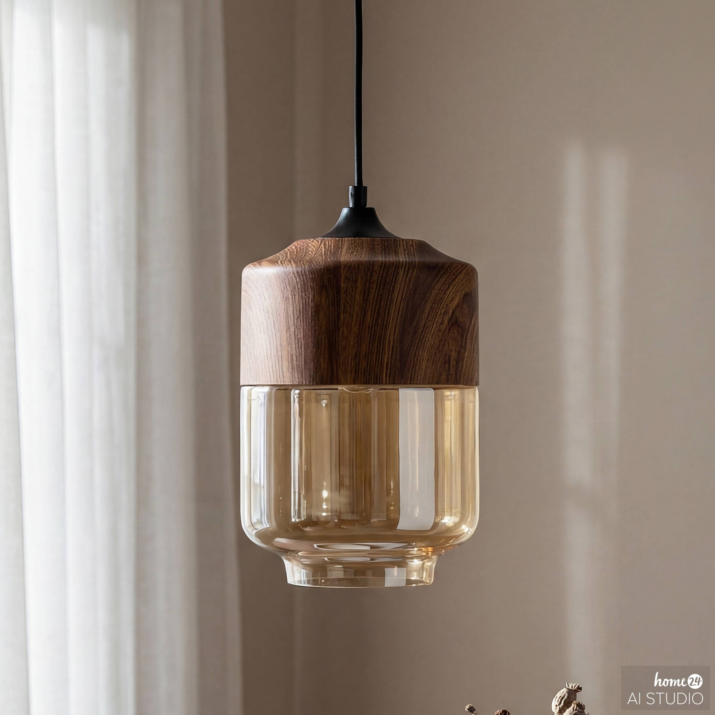 Pendant light Kavon cone shape 1-light colored glass iron