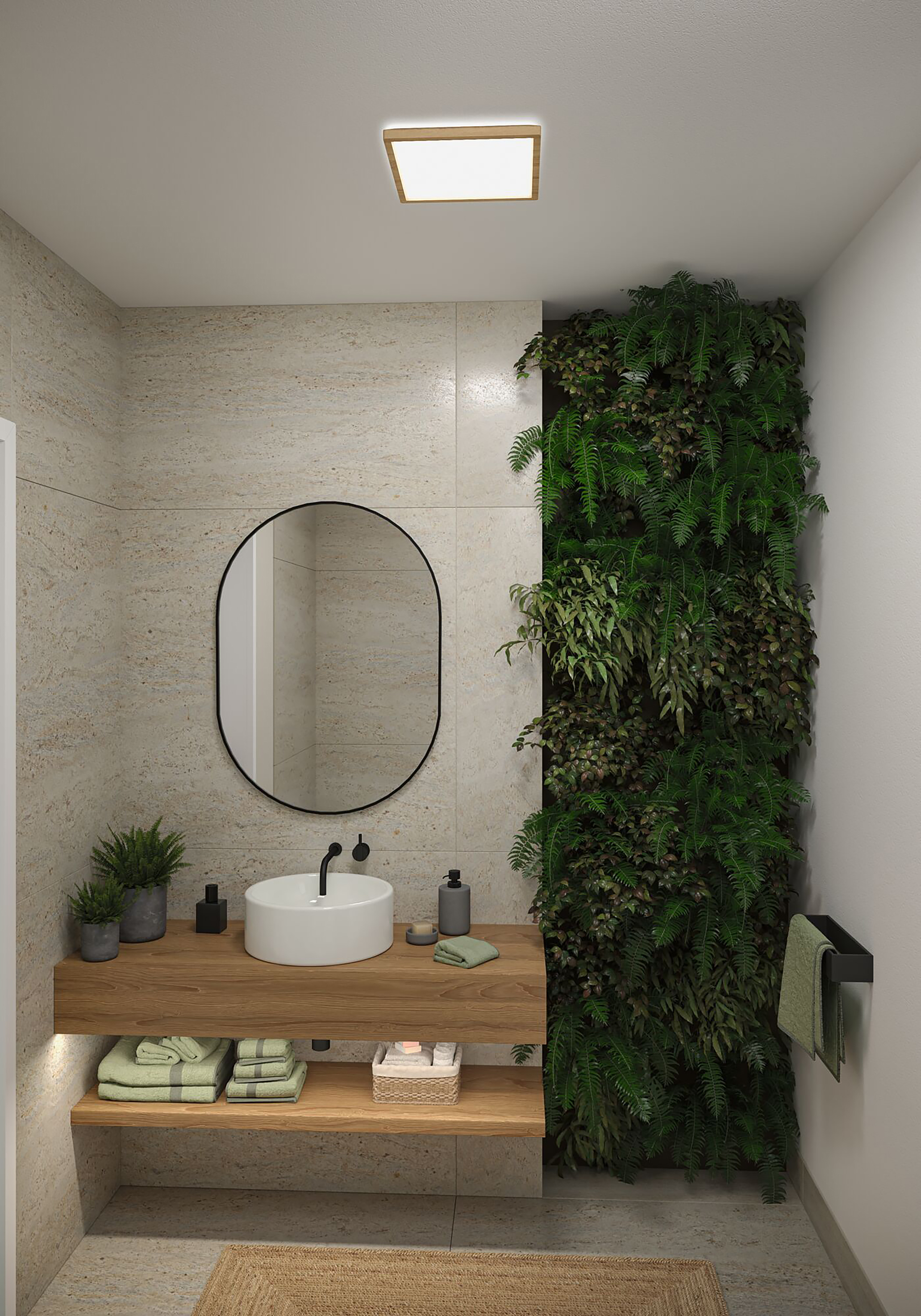 Atria Shine WS LED ceiling light plastic oak