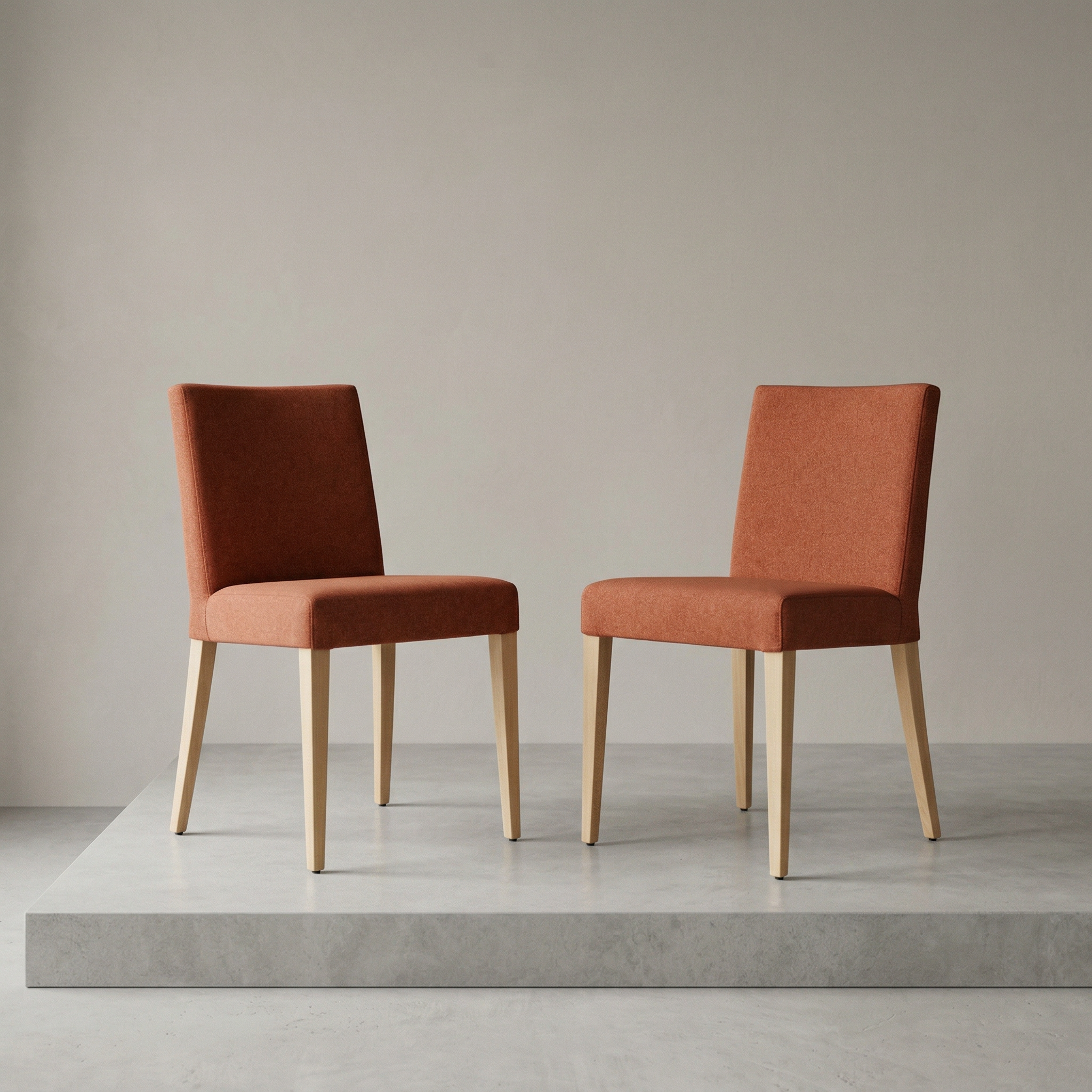 2x Florence Chair Wood Textile Red