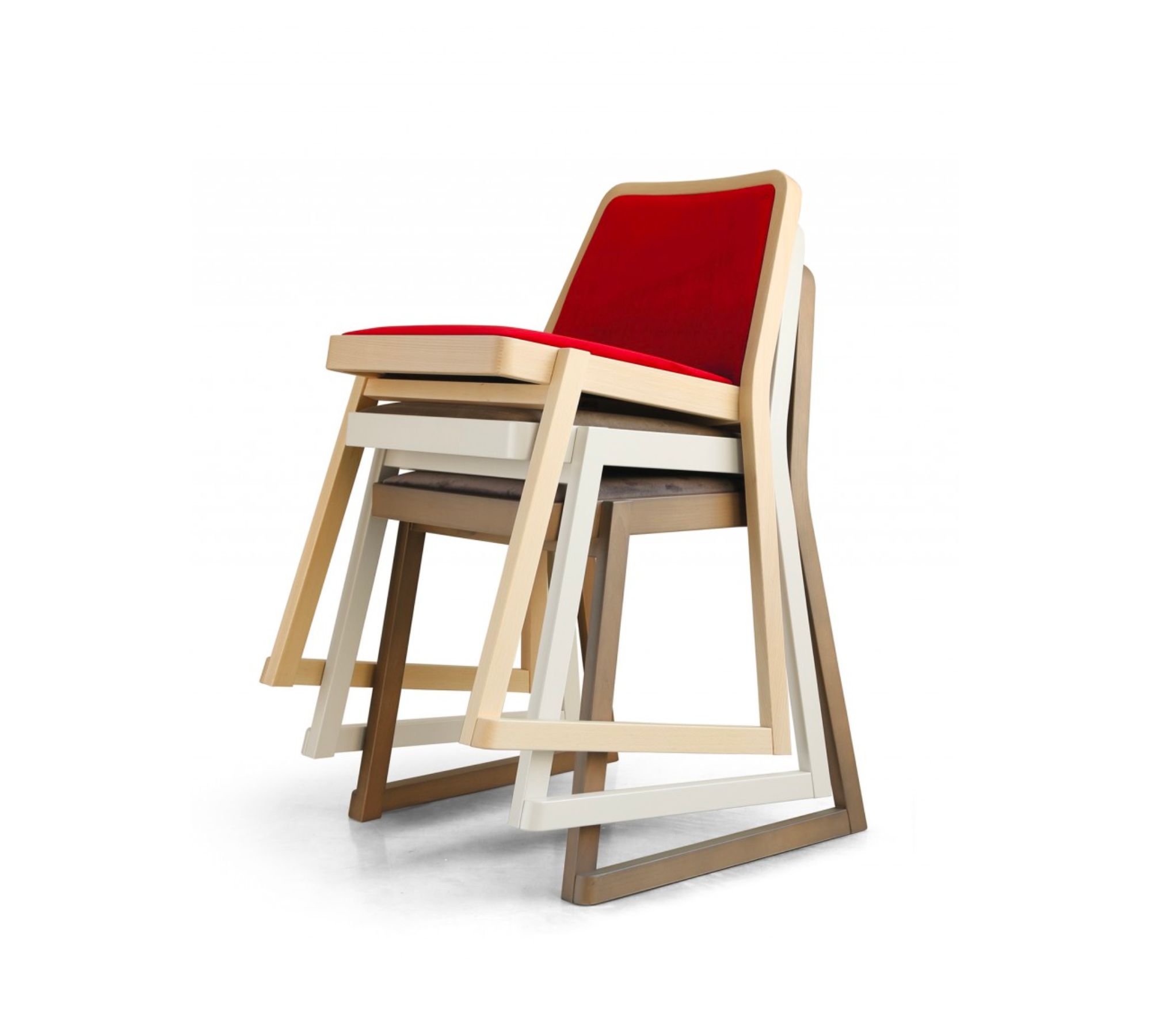 2x Roxanne Stuhl Buchenholz Rot