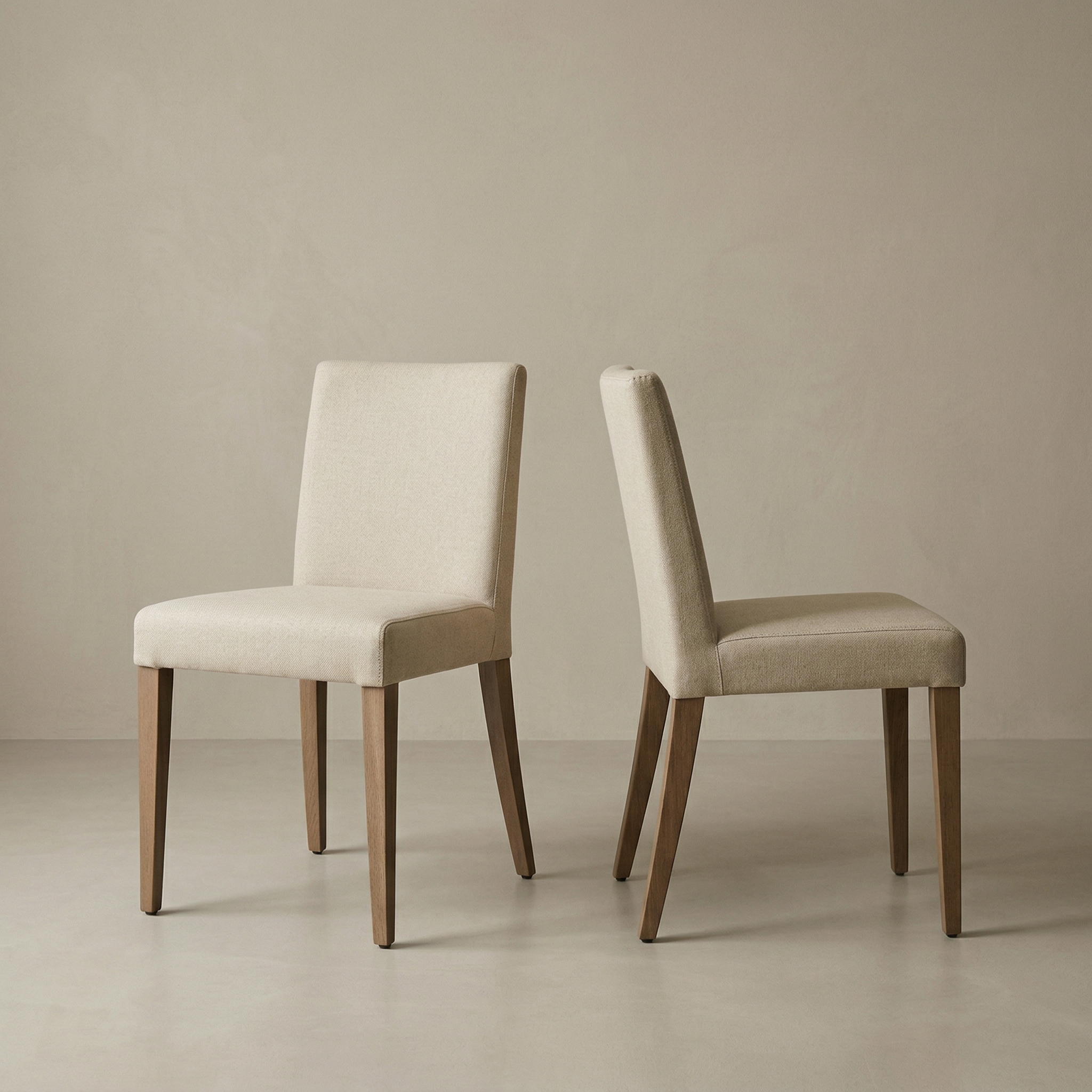 2x Florence Stuhl Holz Textil Creme