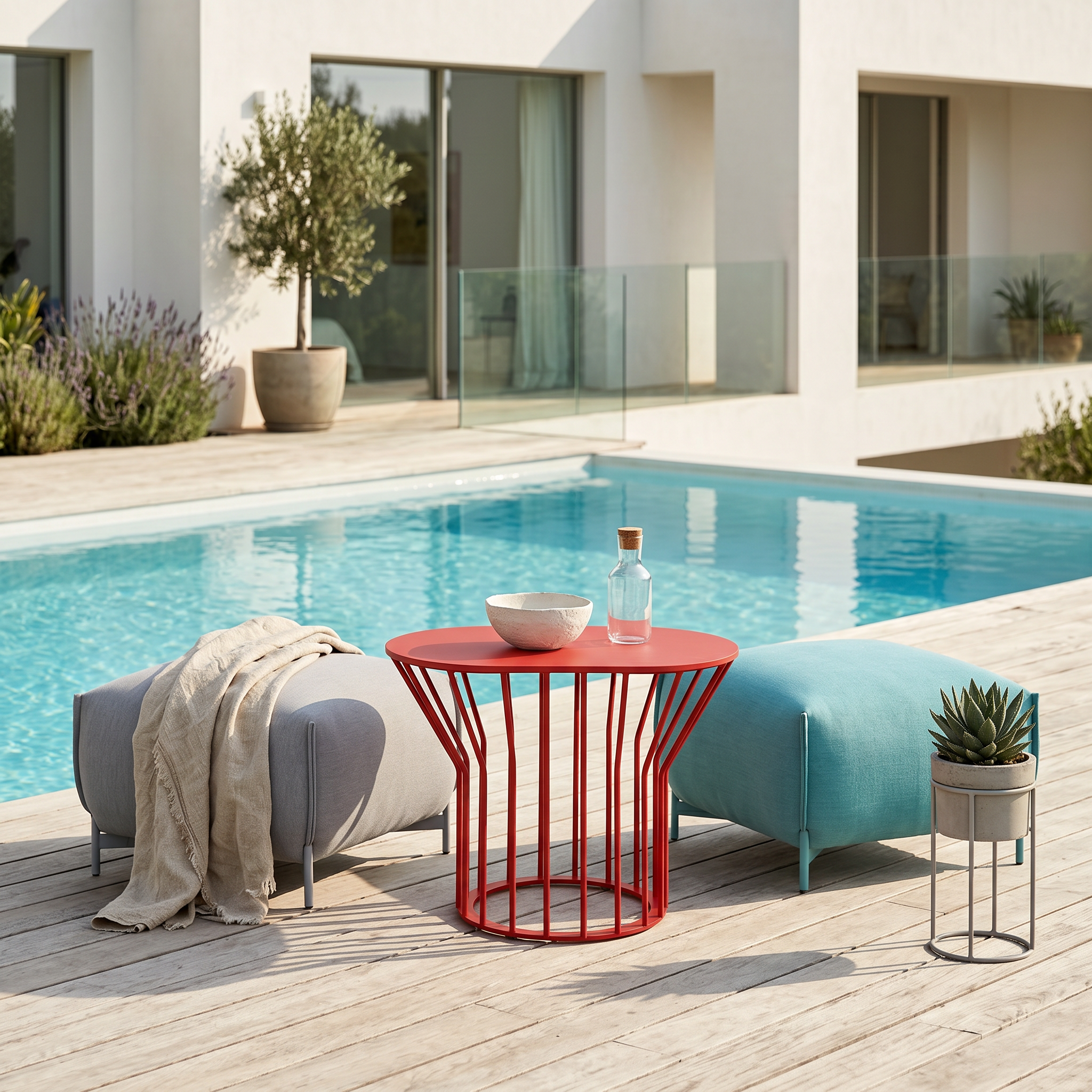 Jump Red Side table Metal Red