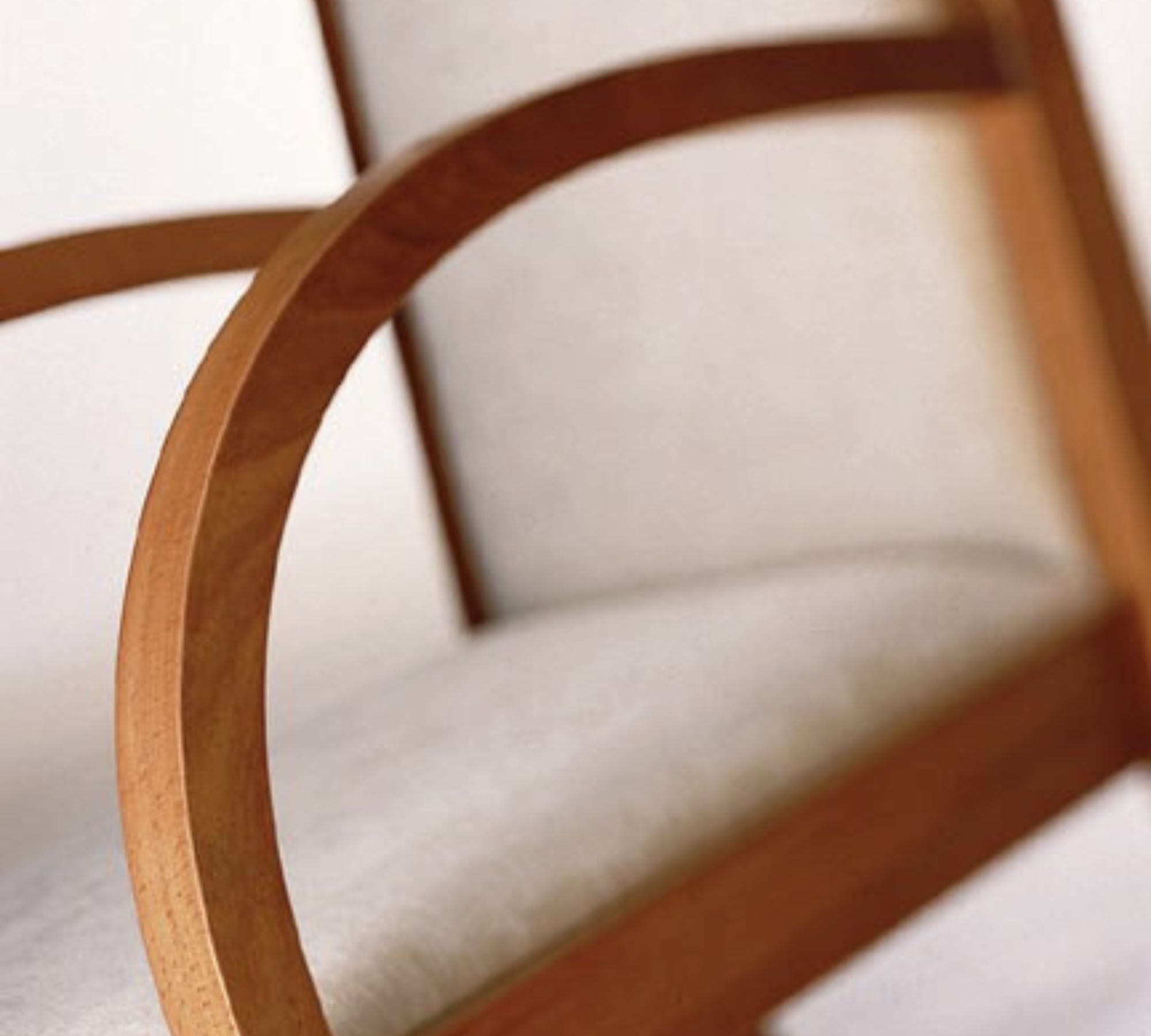 Luna Armchair Wood Textile Beige