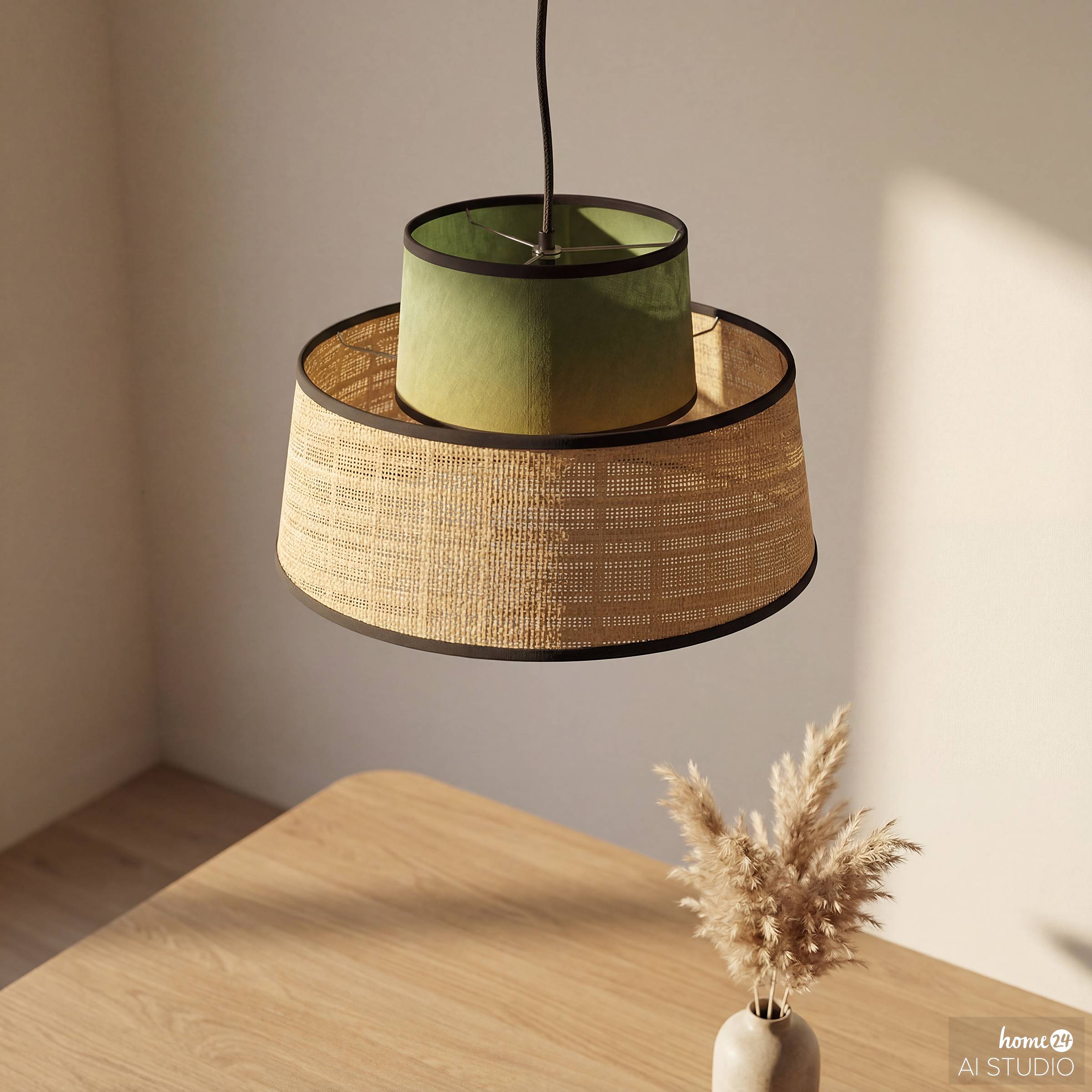 OKO Typ A Pendelleuchte 1-flammig Rattan Textil 