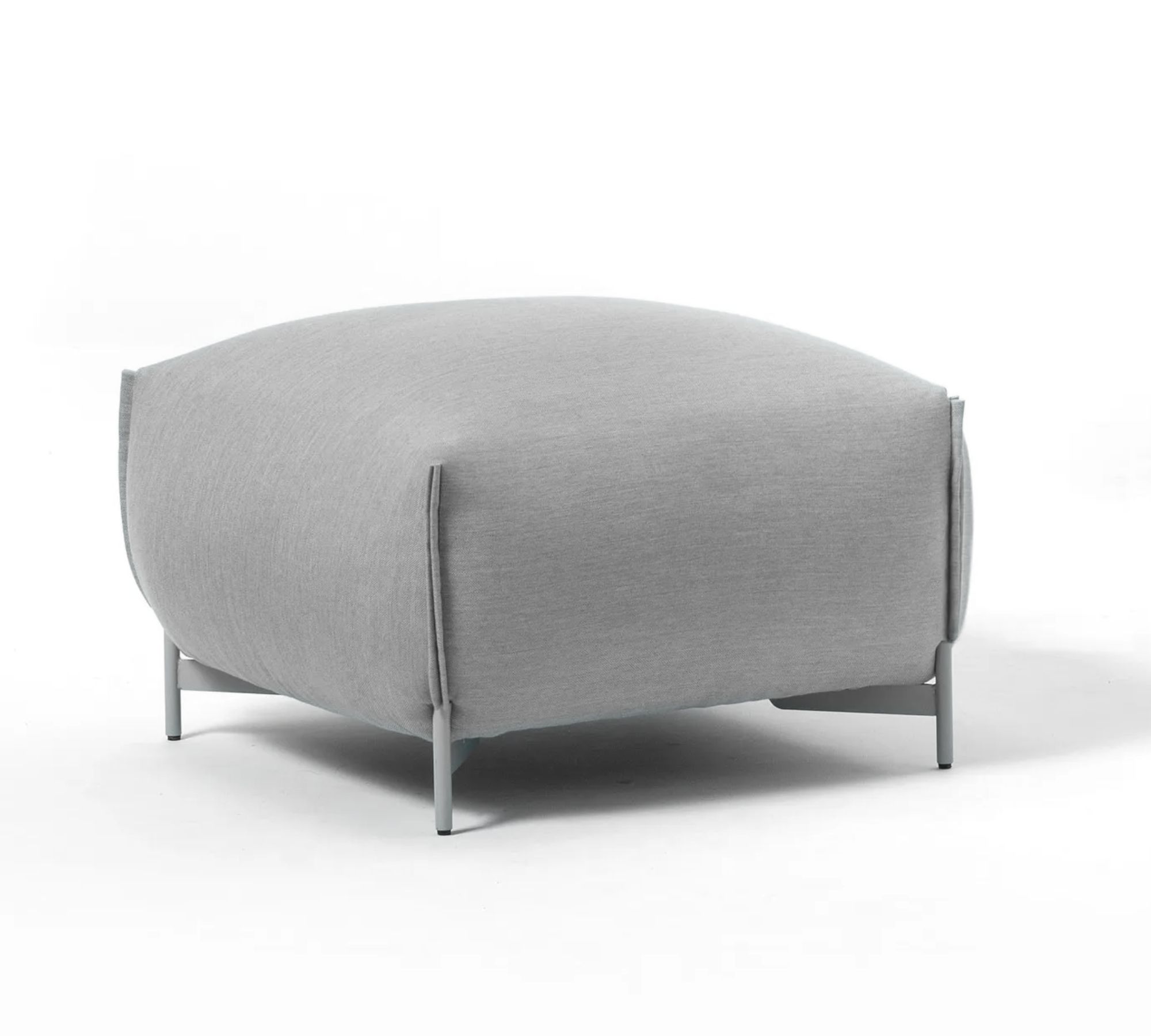 Mochi Pouf Textile Metal Gray