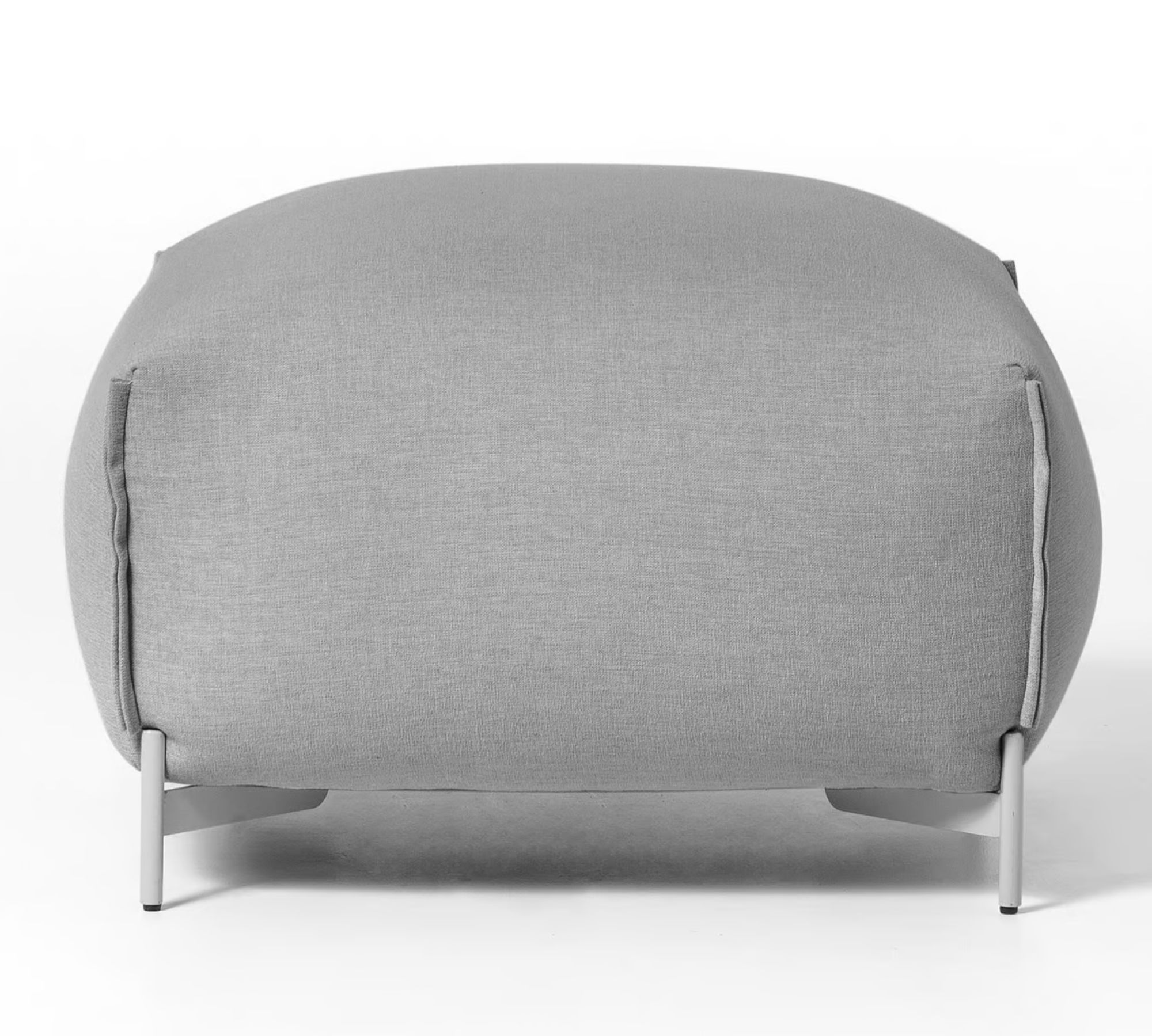 Mochi Pouf Textile Metal Gray