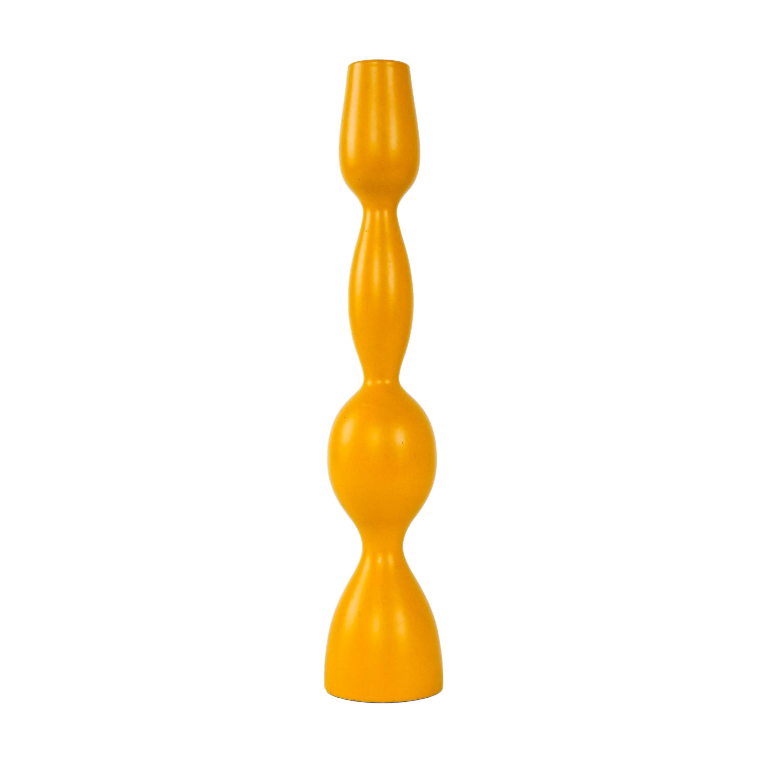 Candlestick 1970s Mustard Yellow