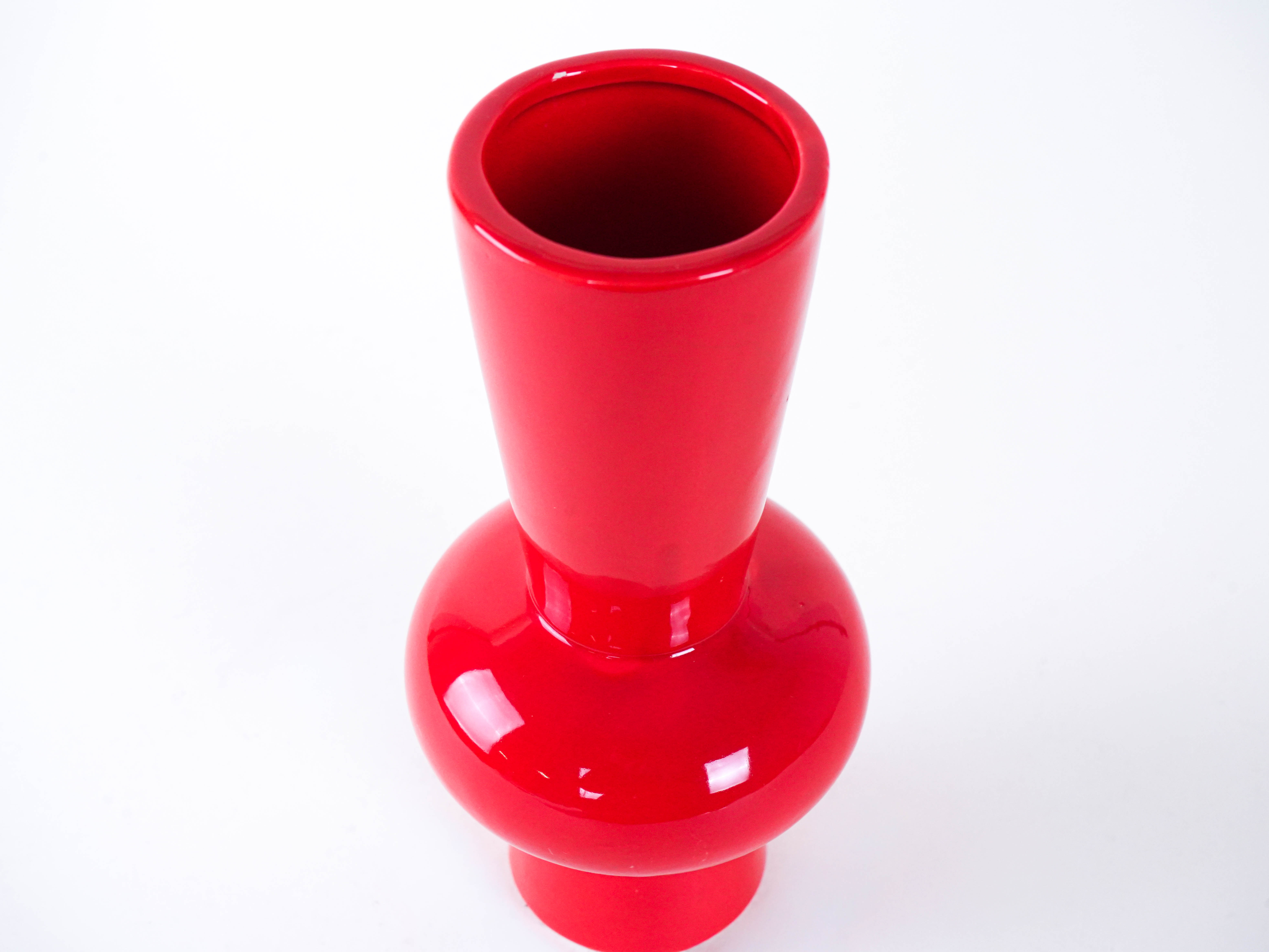 Ceramic vase 1970s Red