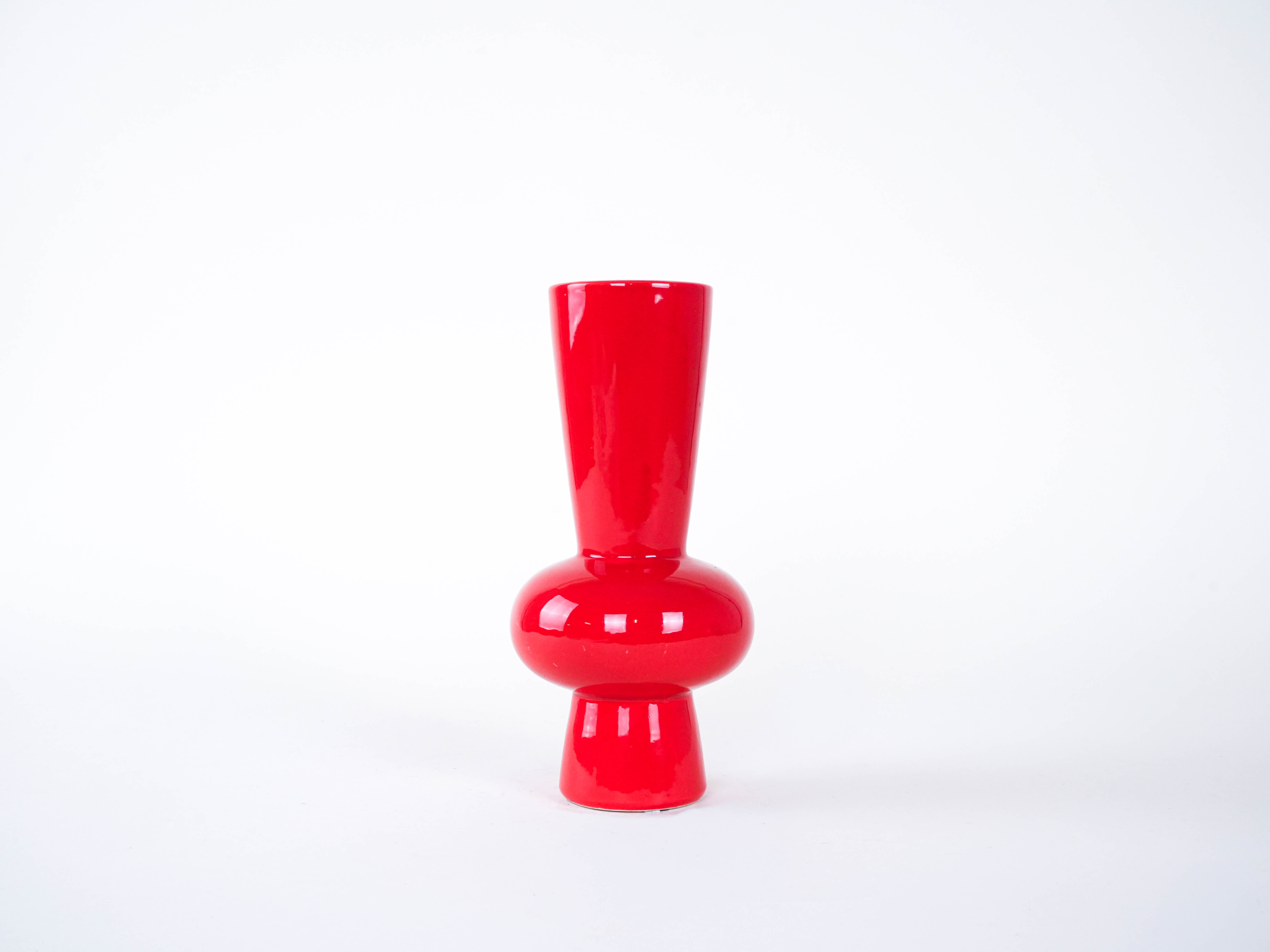 Ceramic vase 1970s Red