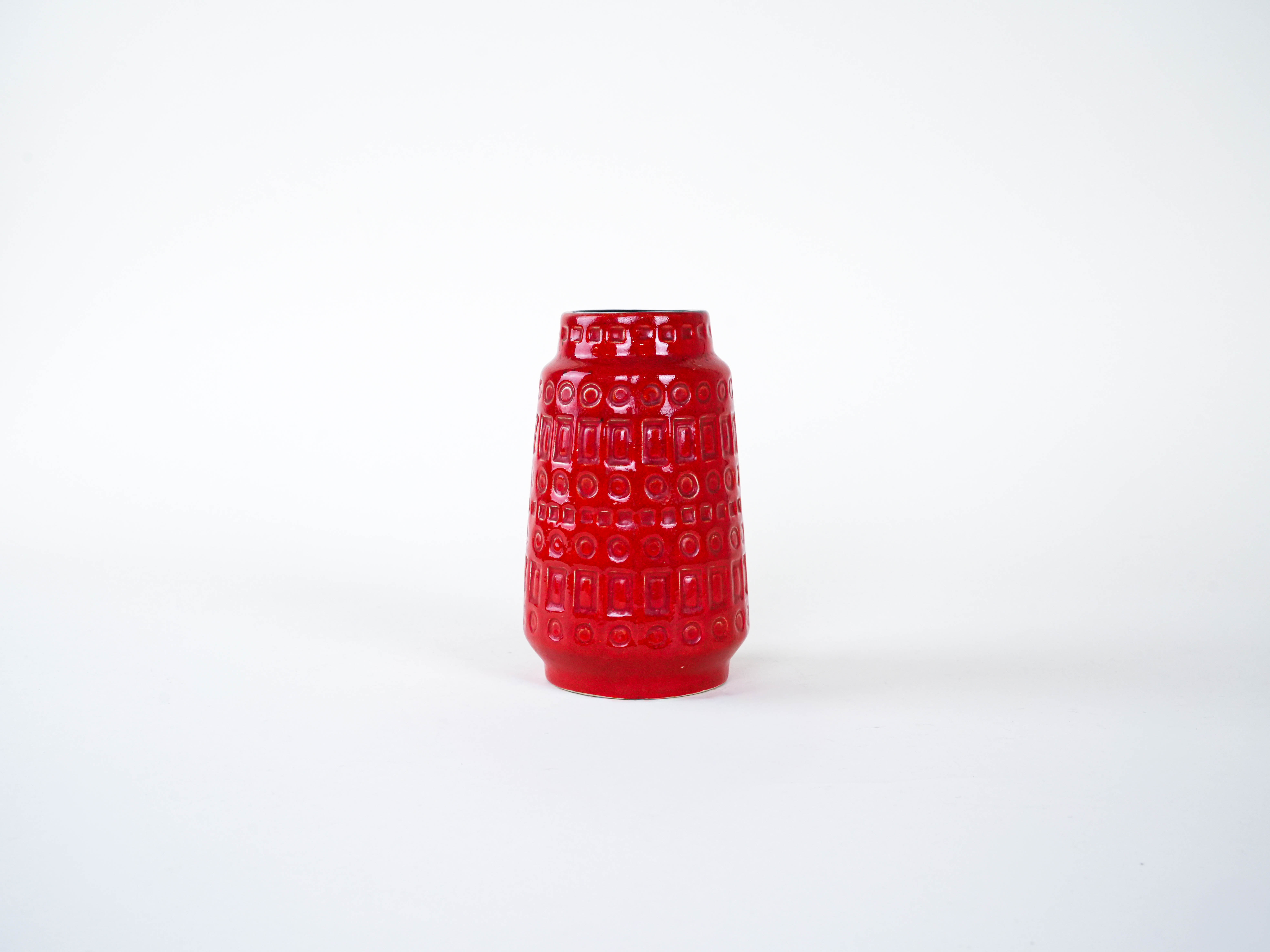 Keramikvase 1960er Jahre Rot