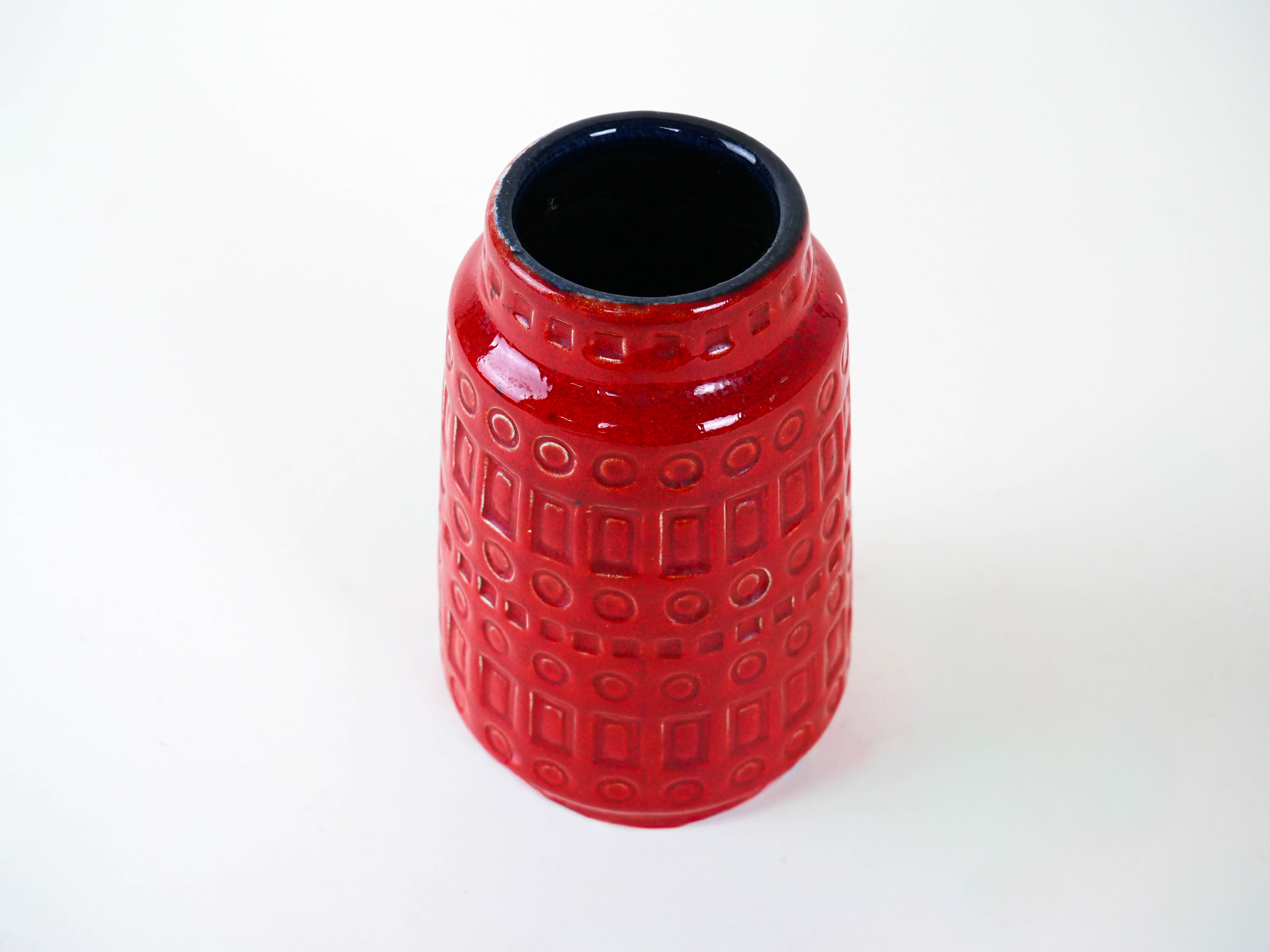 Keramikvase 1960er Jahre Rot