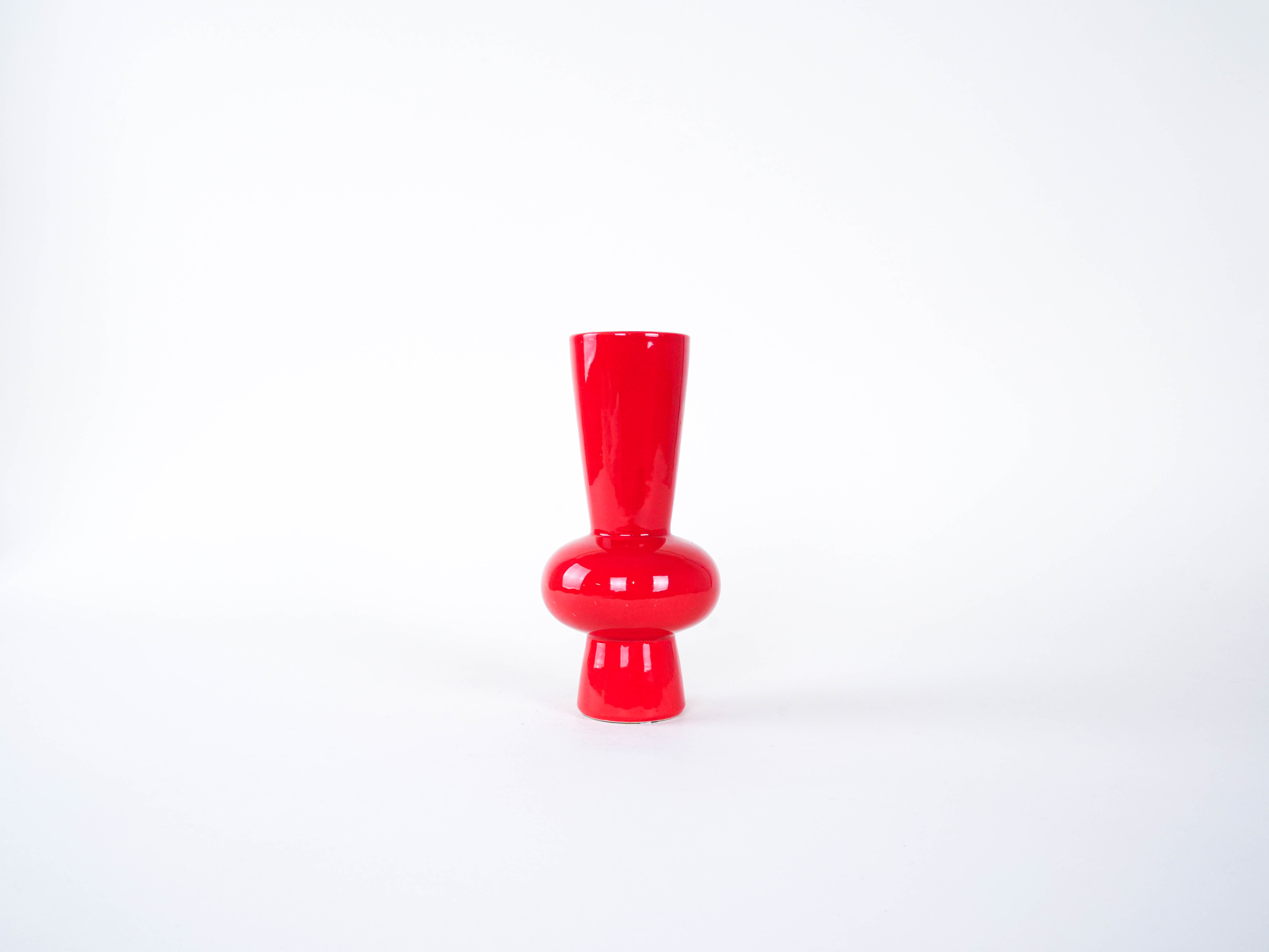 Ceramic vase 1970s Red