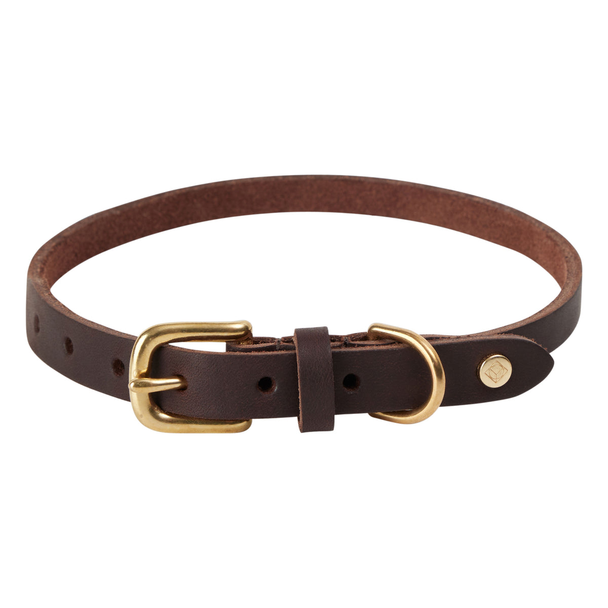 Robin Dog Collar Leather Chocolate Brown