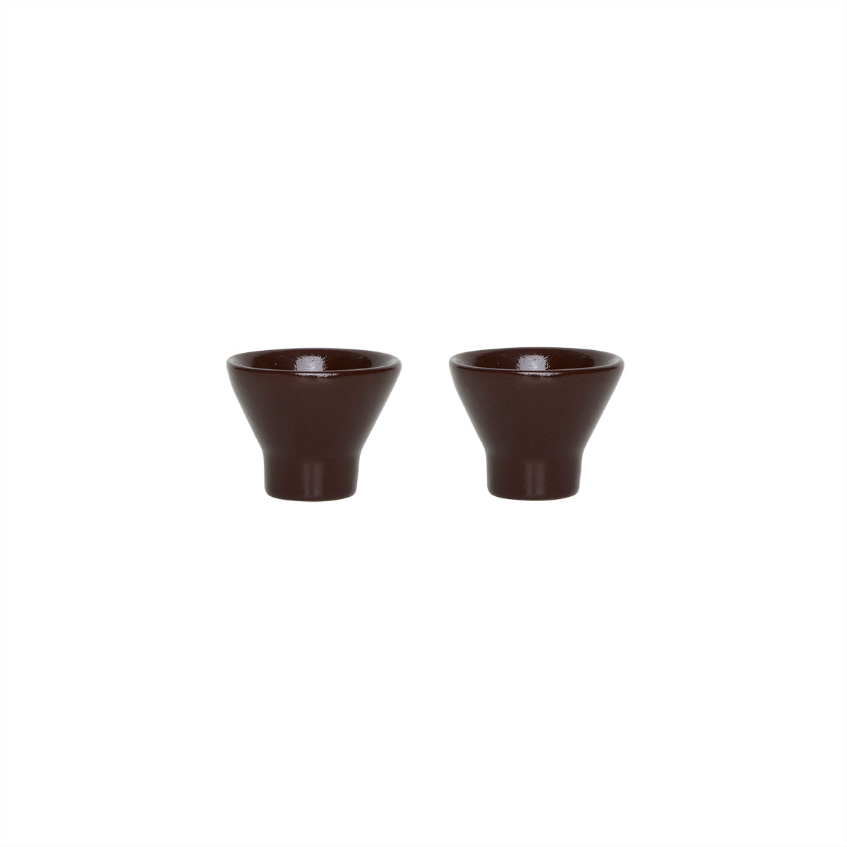 2x Yuka Egg Cup Ceramic Brown