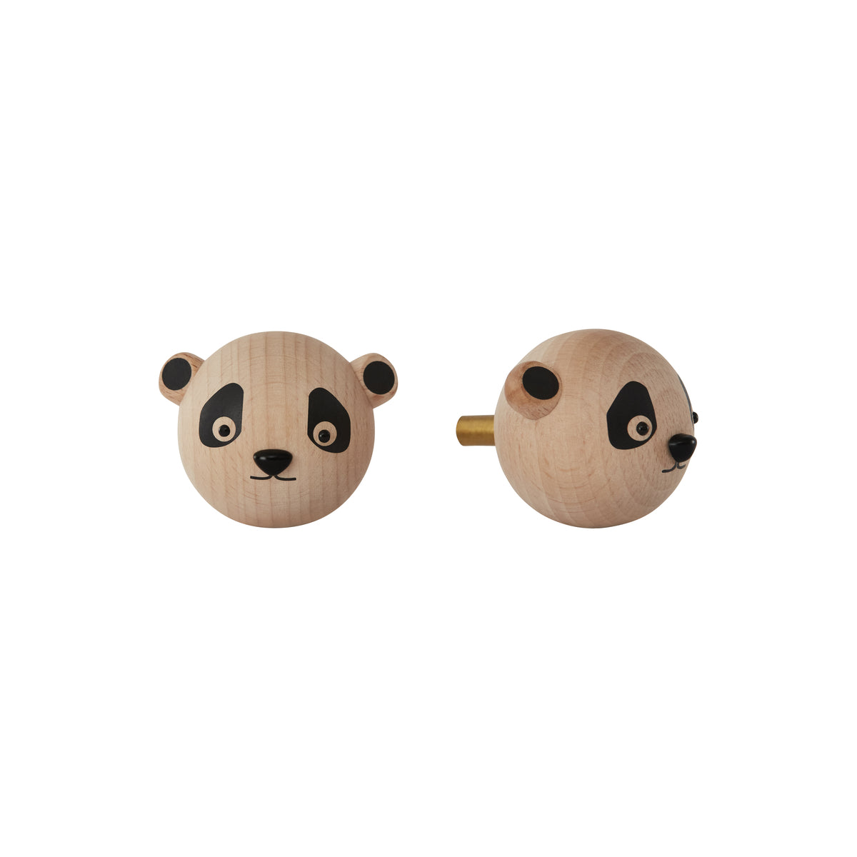 Gancio Panda in legno naturale Mini
