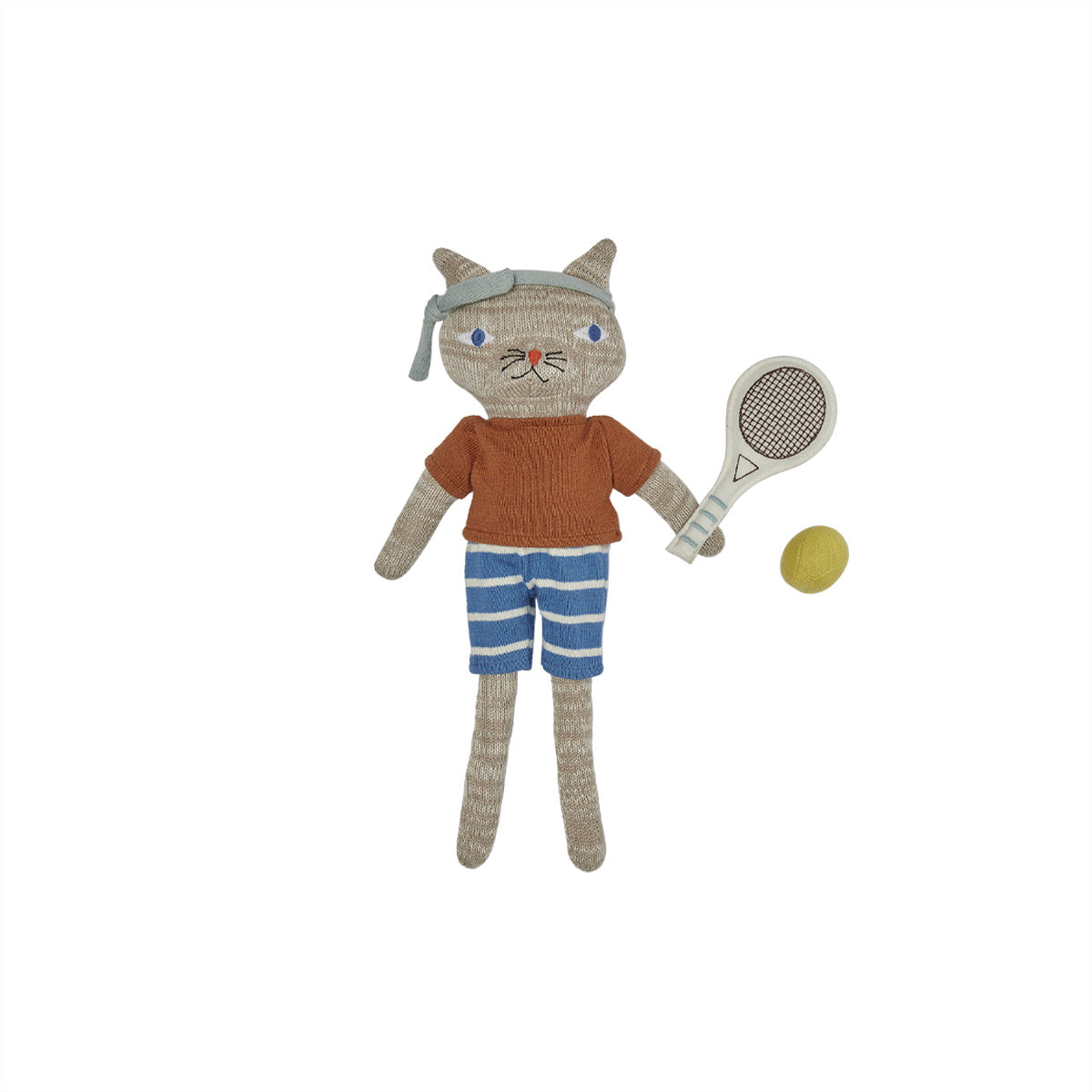 Polly Cat Tennis Doll Organic Cotton Grey