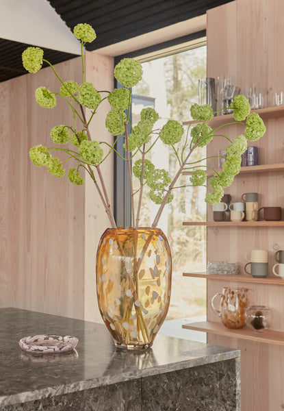 Jali Vase Groß Glas Gelb