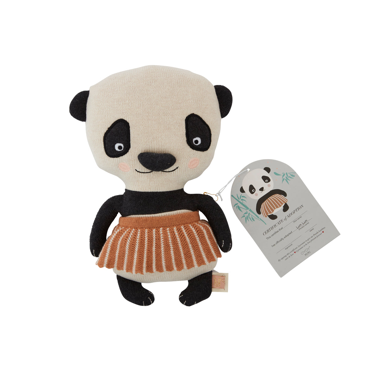 Lun Lun Panda Bear Plush Toy Organic Cotton Multicolored