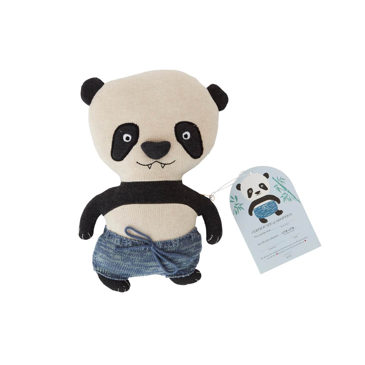 Kuscheltier Panda Bio-Baumwolle Mehrfarbig