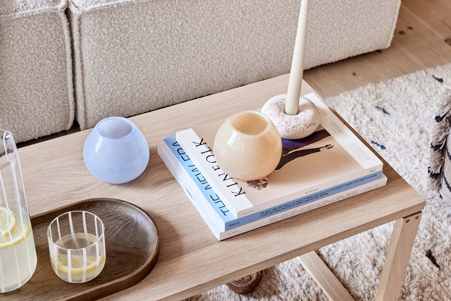 Savi Kerzenständer Klein Marmor Beige