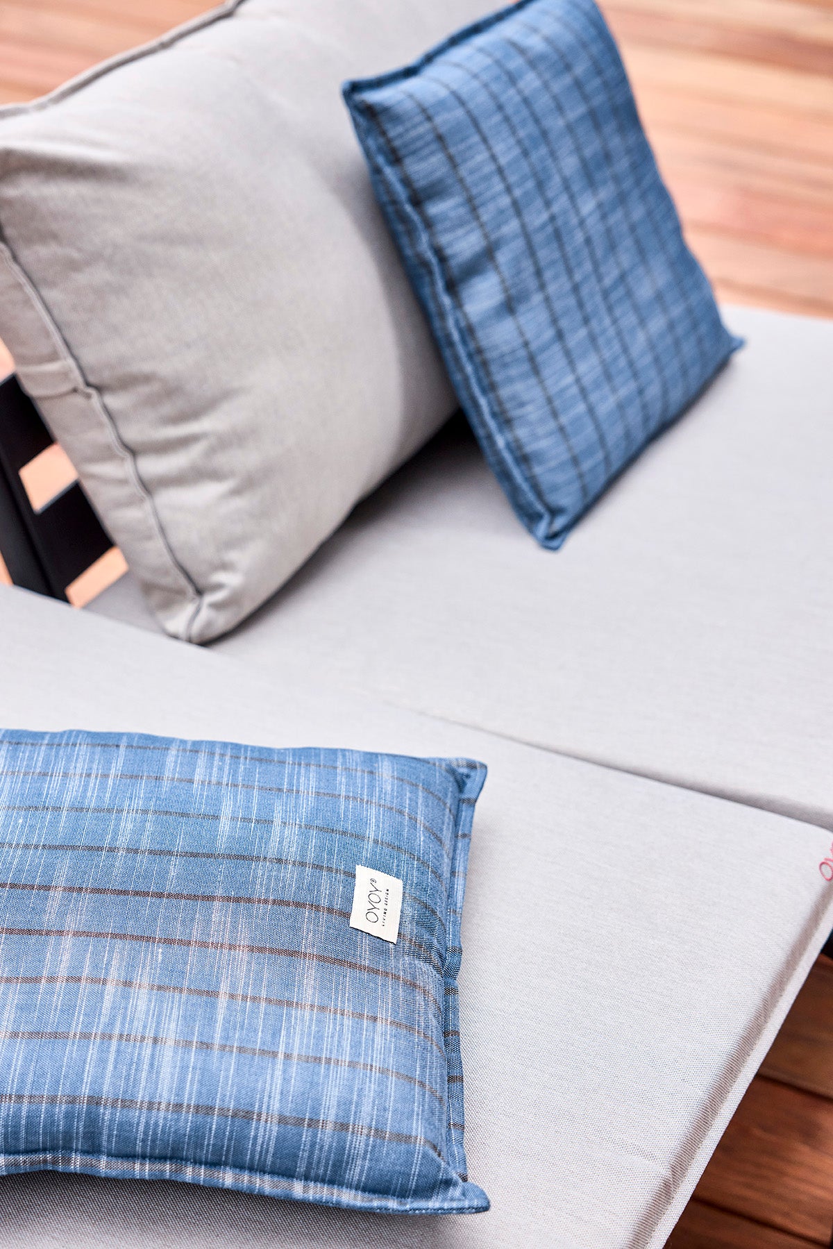 Kyoto Outdoor-Kissen Textil Blau