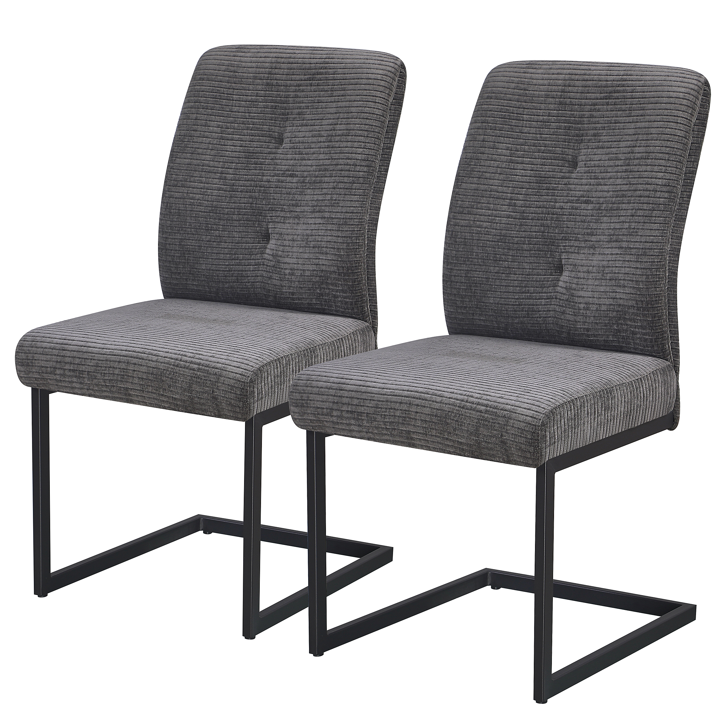 Polsterstuhl PAMALU 2er-Set Grau